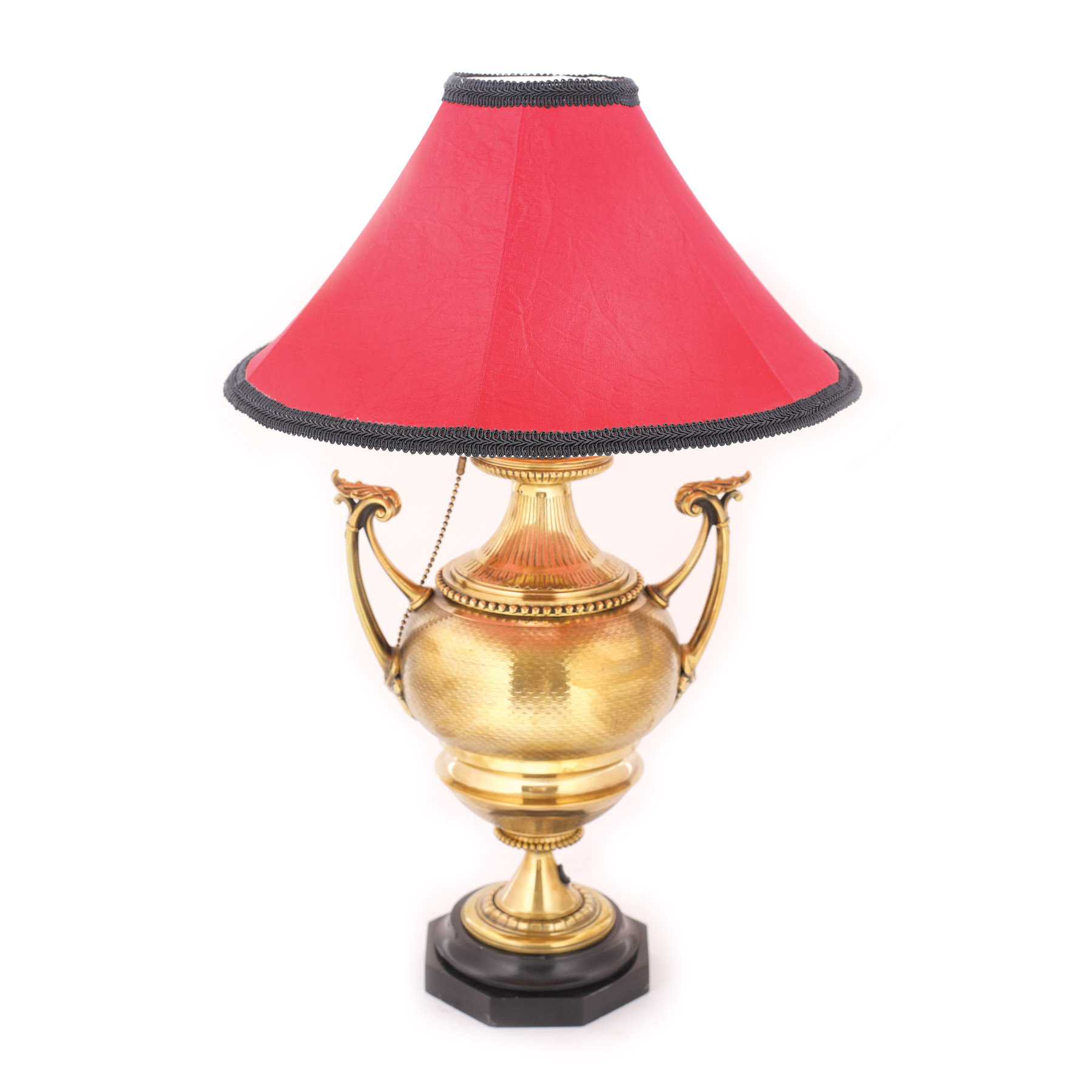 Lampă în manieră Neo-Clasică, din bronz doré gravat și decorat în tehnica guilloche, cca. 1880