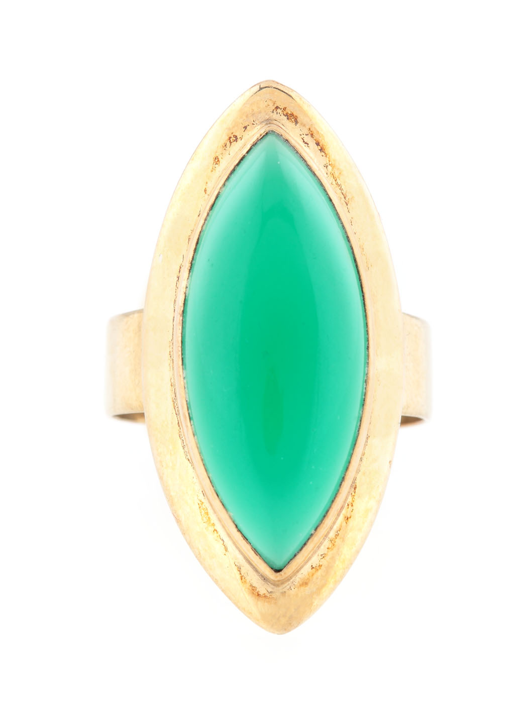 Bauhaus gold ring decorated with chalcedony, ca. 1930
