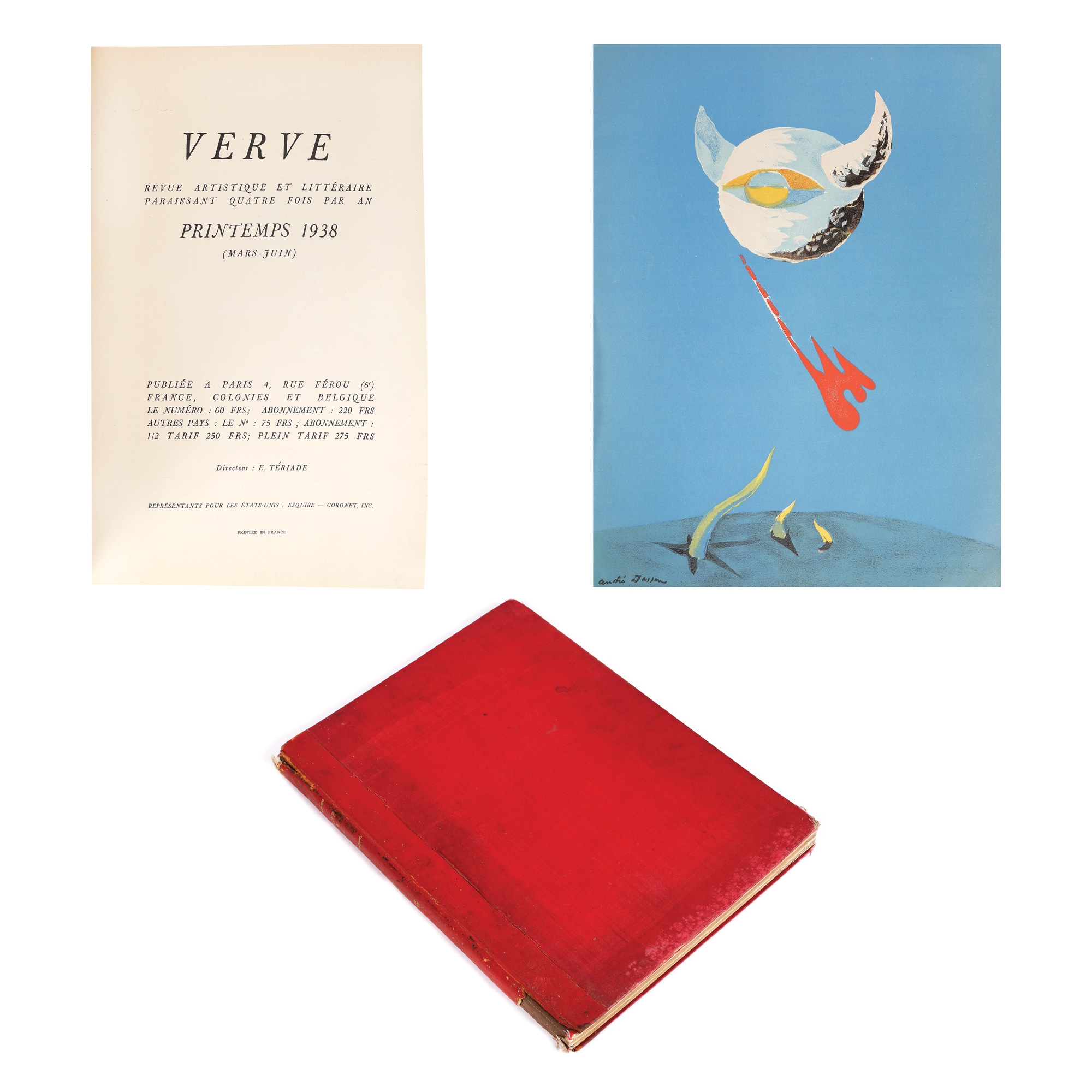 Revista ”Verve”, numărul al doilea, Paris, martie 1938, cu patru litografii: două de Wassily Kandinsky și două de André Masson, coperta realizată de Georges Braque