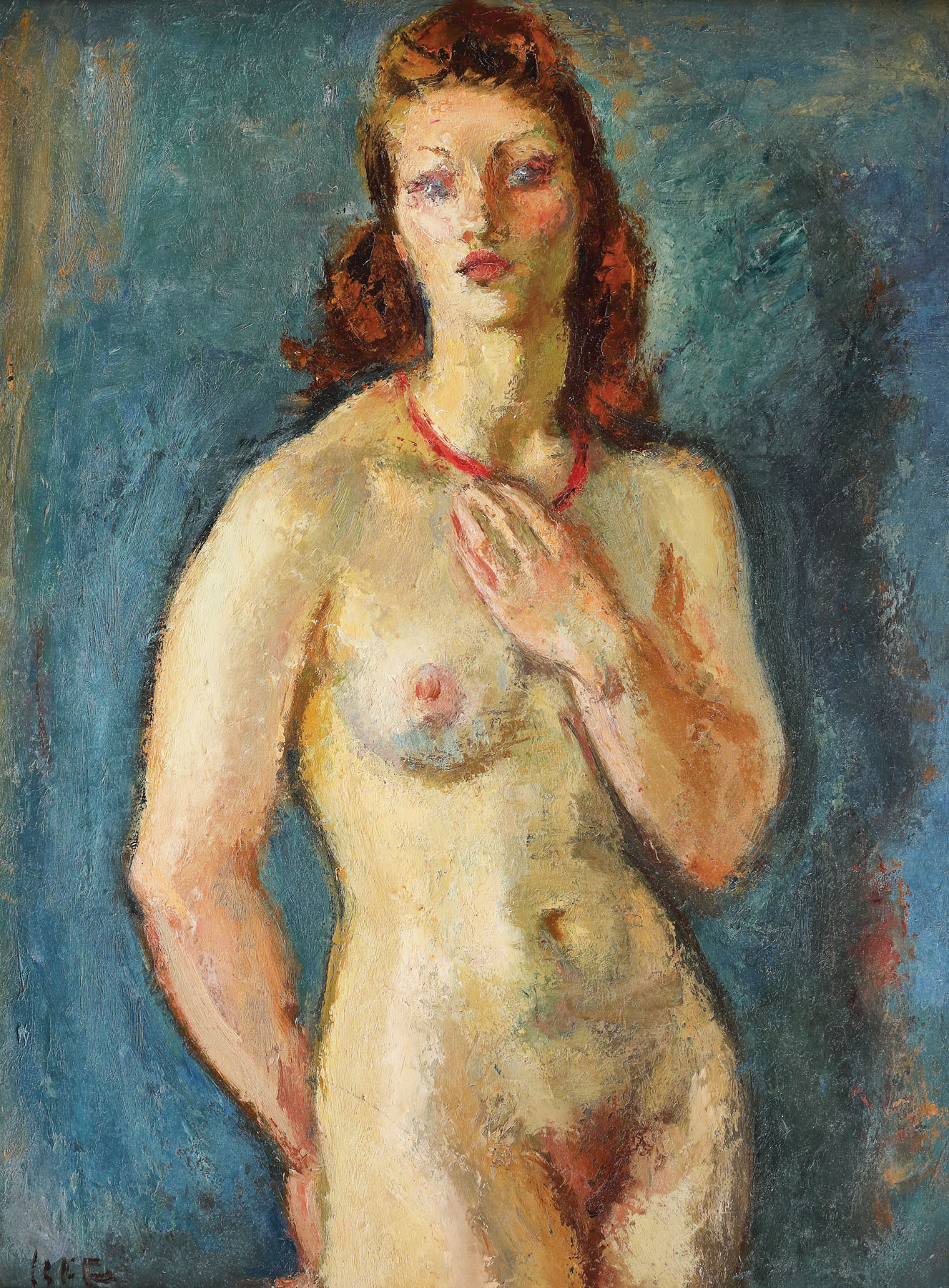 The Nude with red beads