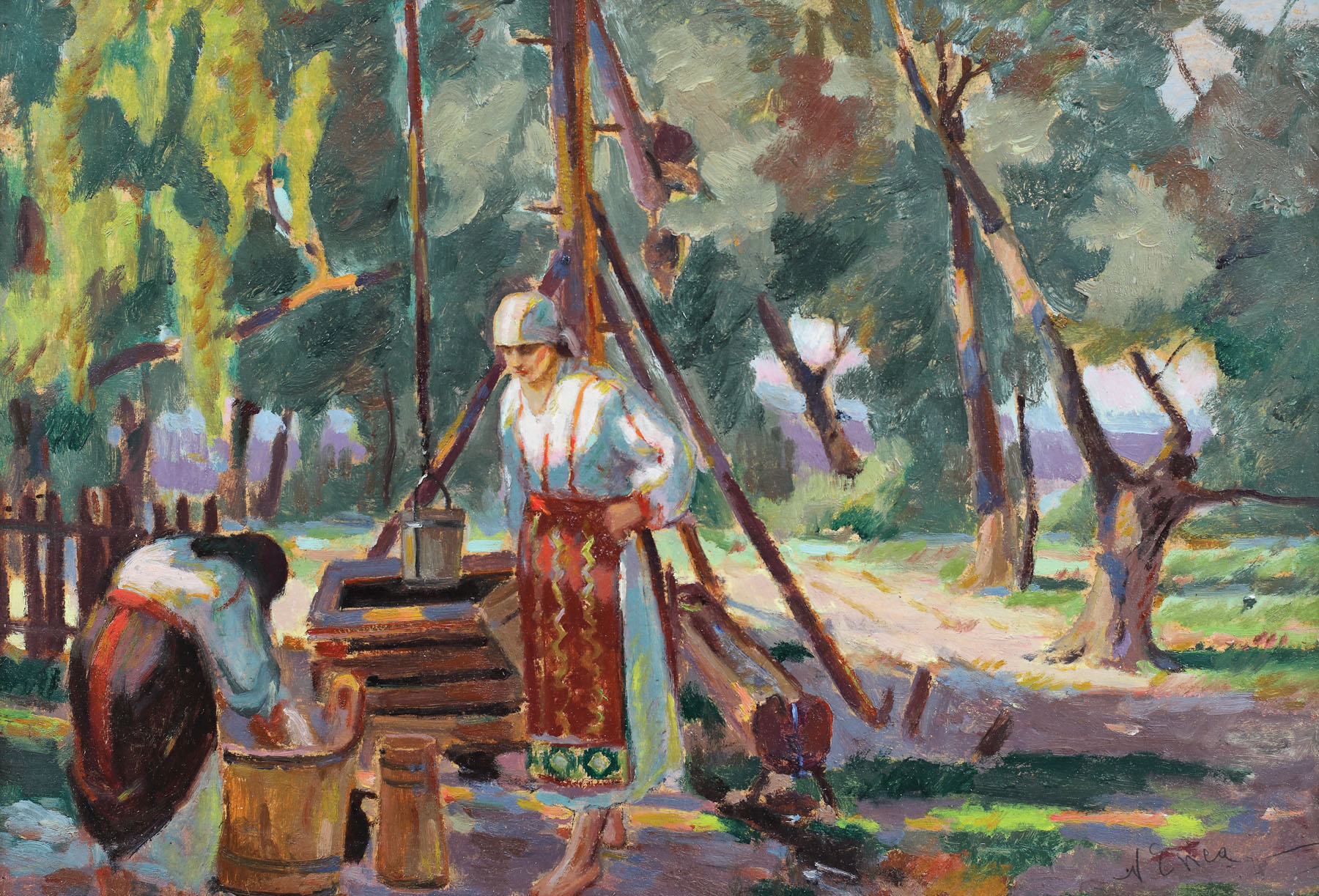 At the well
