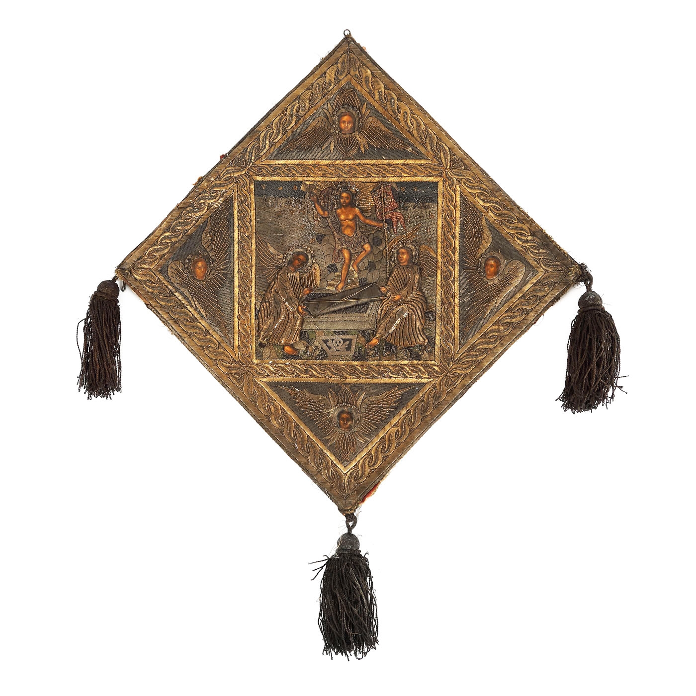 Nabederniță, decorată cu scena ”Învierea Domnului”, atelier Țara Românească, datată 1854, a aparținut Ierarhului Benea, piesă rară