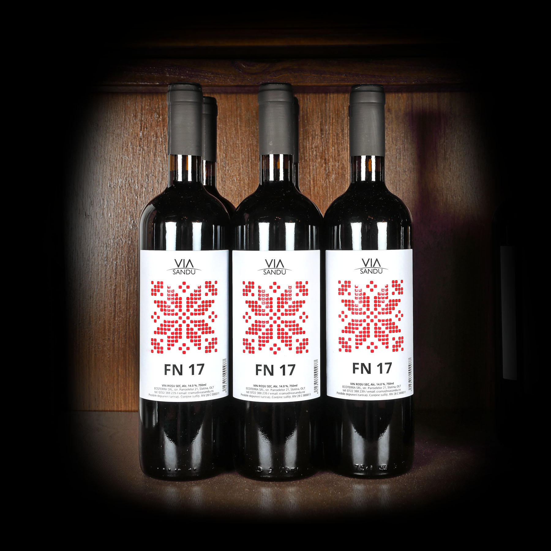 Lot de vin roșu, Via Sandu FN17, Fetească Neagră, 2017, 6st x 0,75l