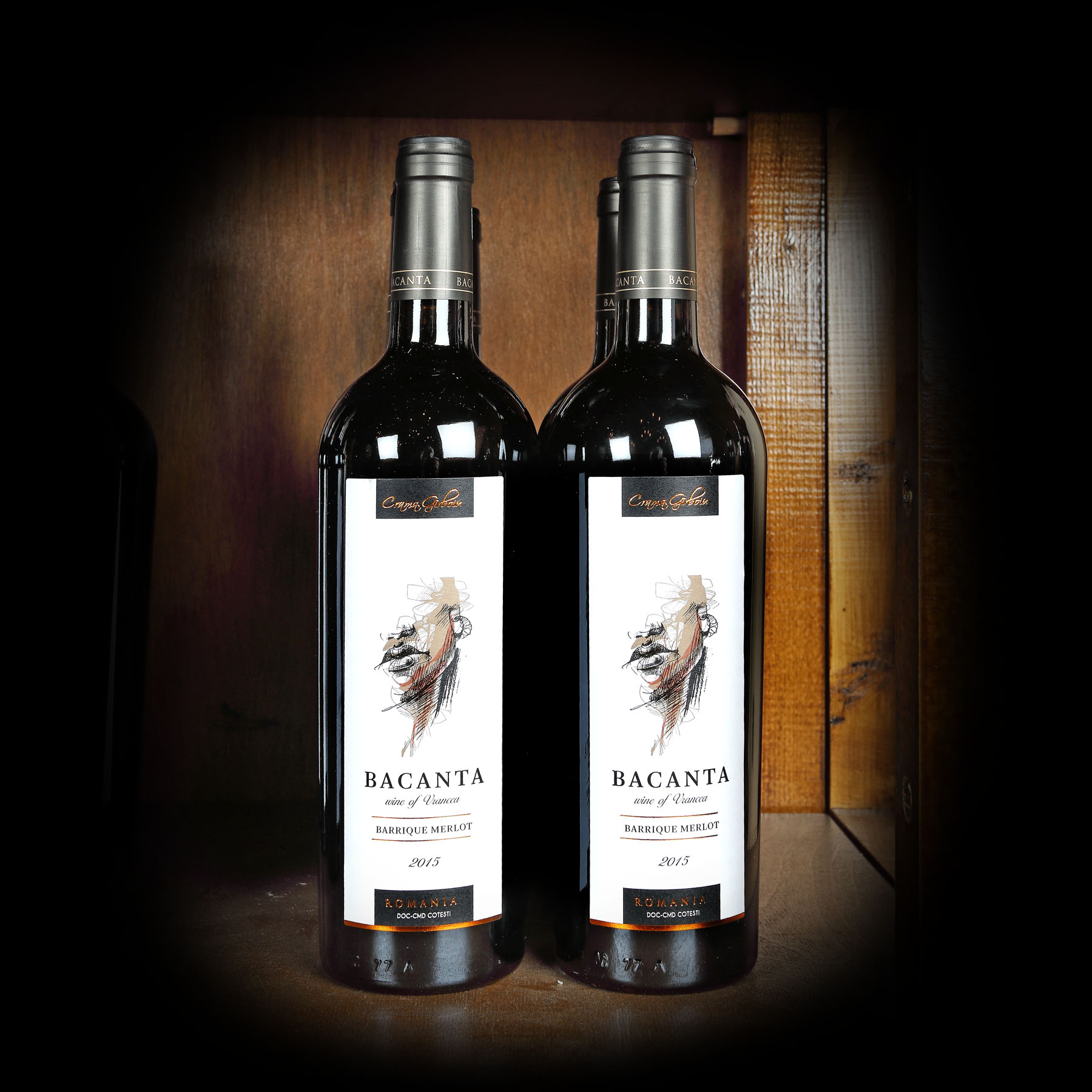 Lot de vinuri Bacanta Merlot, Crama Gîrboiu, Vrancea, 2015, 6st x 0,75l