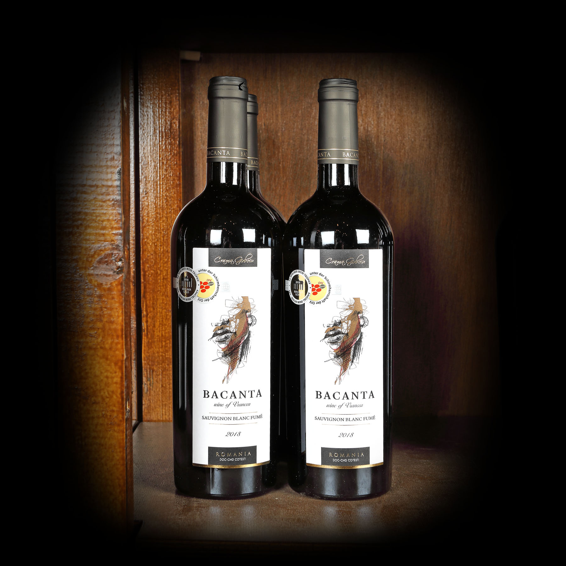 Lot de vinuri Bacanta Sauvignon Blanc Fume, Crama Gîrboiu, Vrancea, 2018, 6st x 0,75l