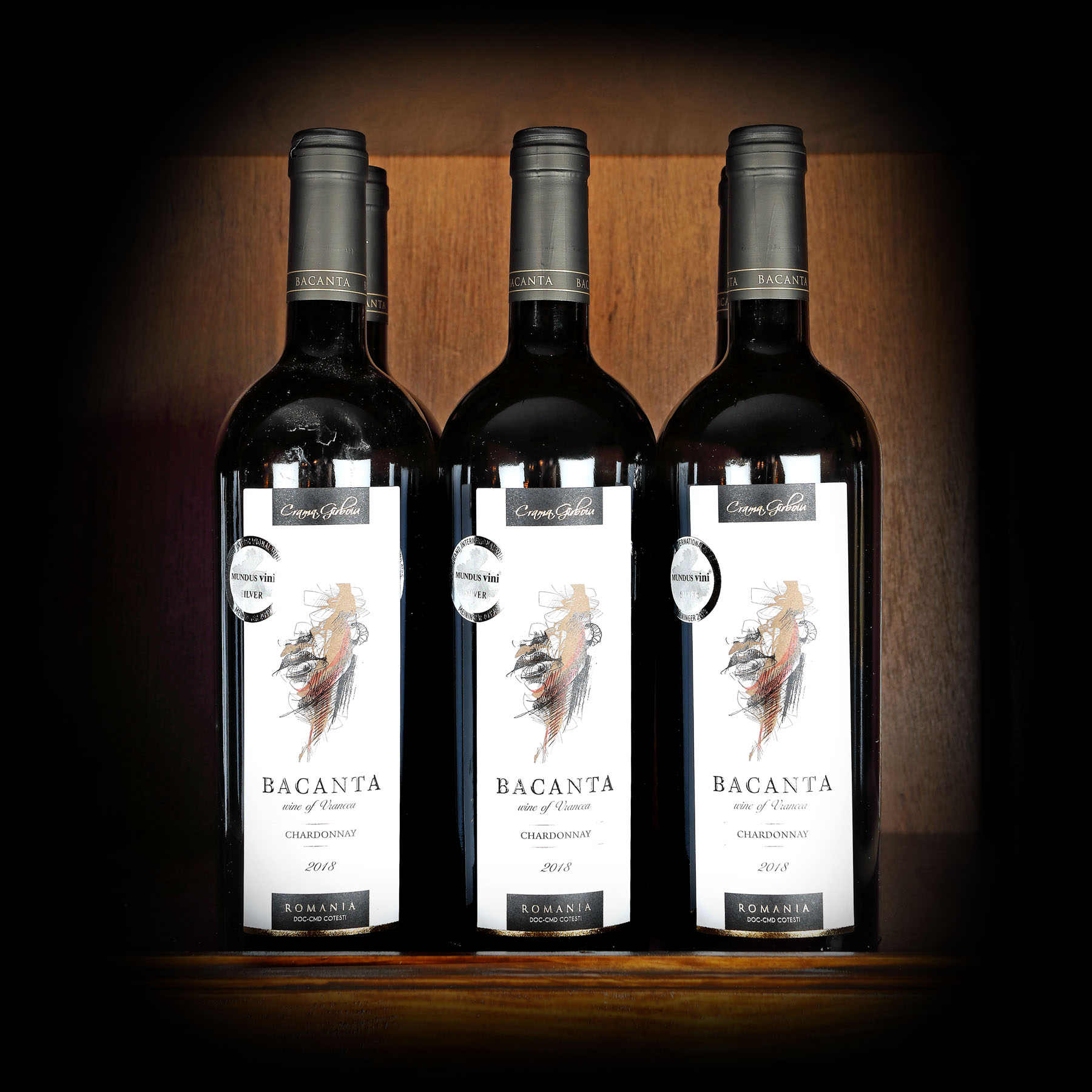Lot de vinuri Bacanta Chardonnay, Crama Gîrboiu, Vrancea, 2018, 6st x 0,75l