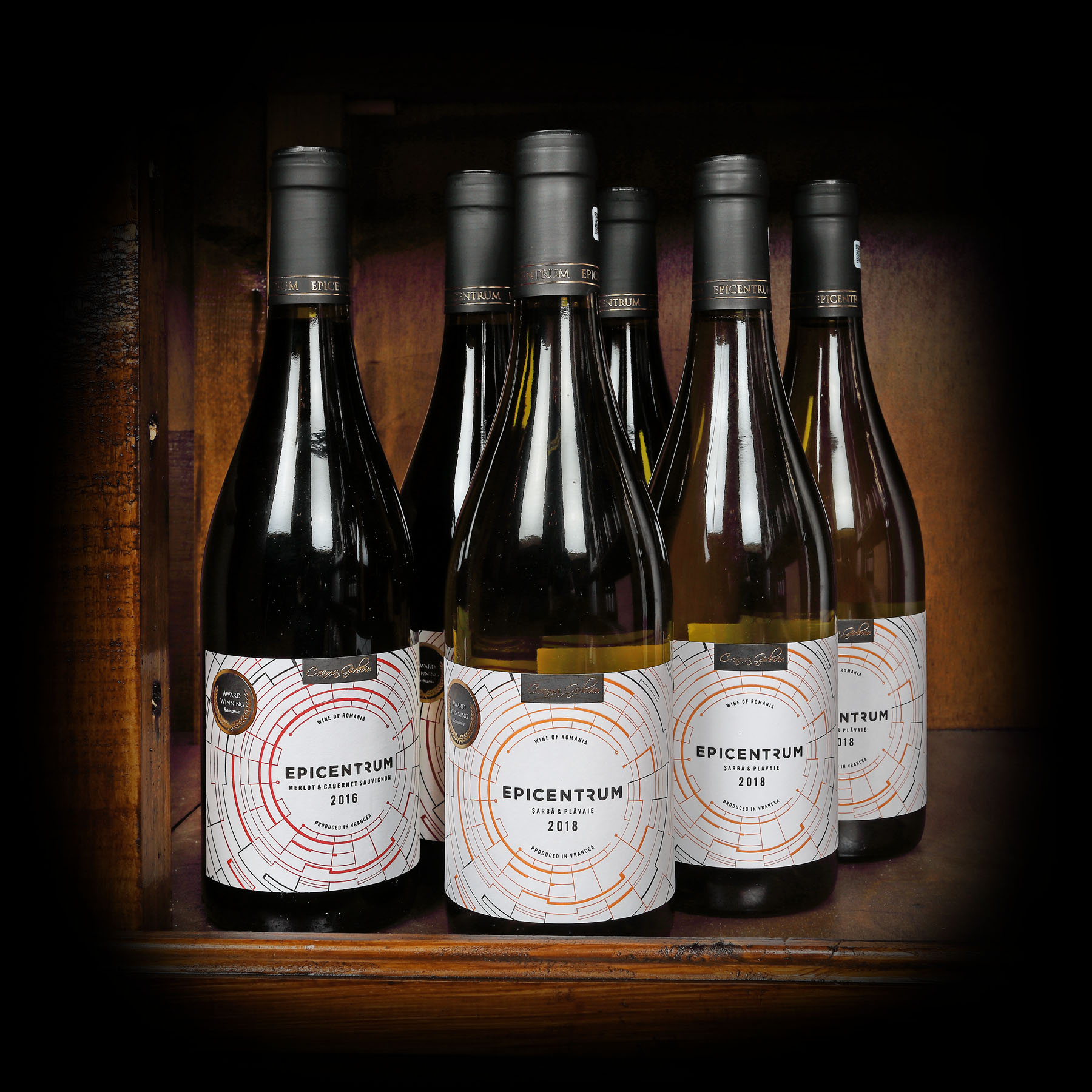 Lot de vinuri din gama Epicentrum, Crama Gîrboiu, Vrancea, 2016-2018, 6st x 0,75l