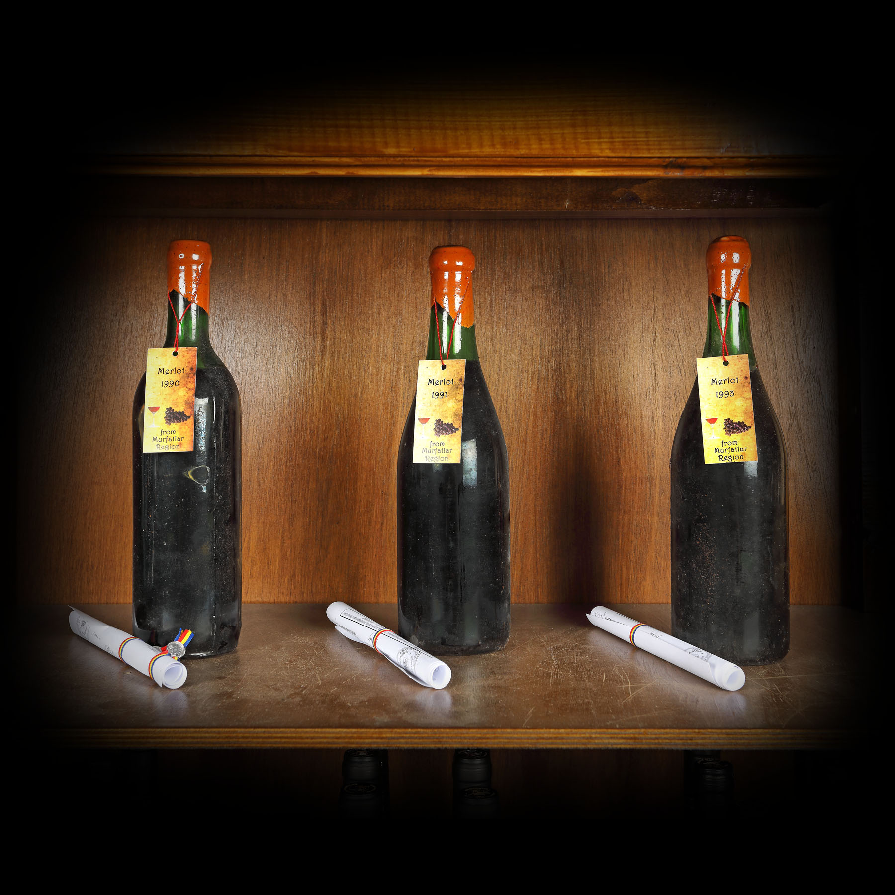 Verticală de vinotecă, Merlot, Murfatlar, 1990-1993, 3st x 0,75l