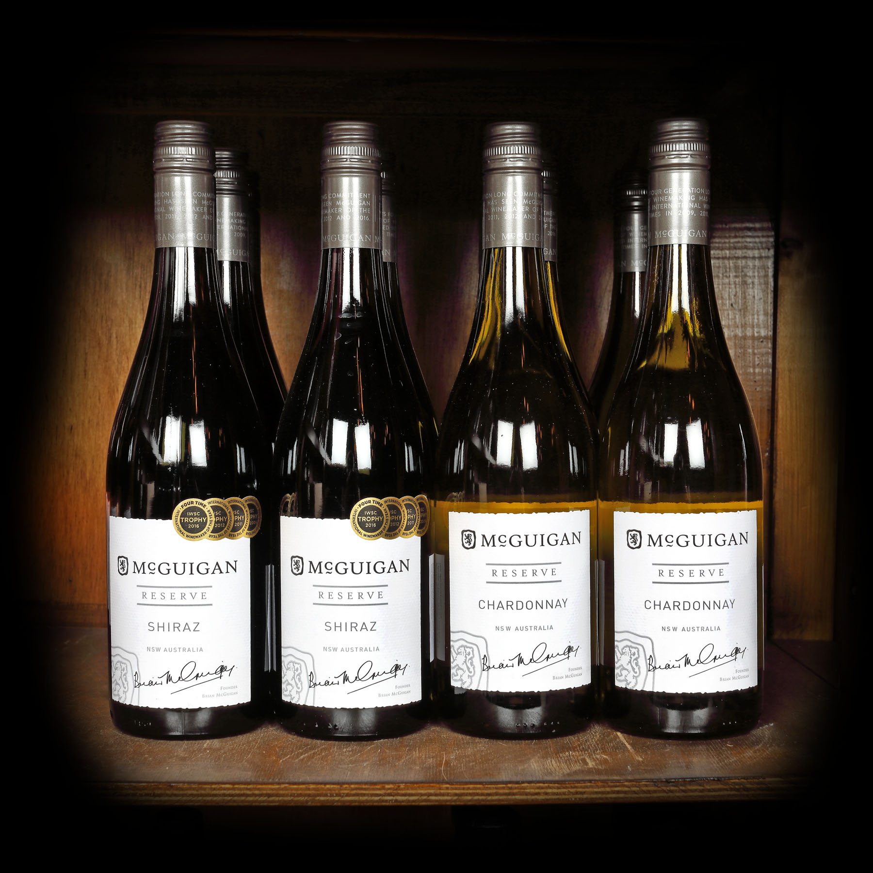 Lot de Chardonnay și Syrah McGuigan, Australia, 2018, 2019, 12st x 0,75l