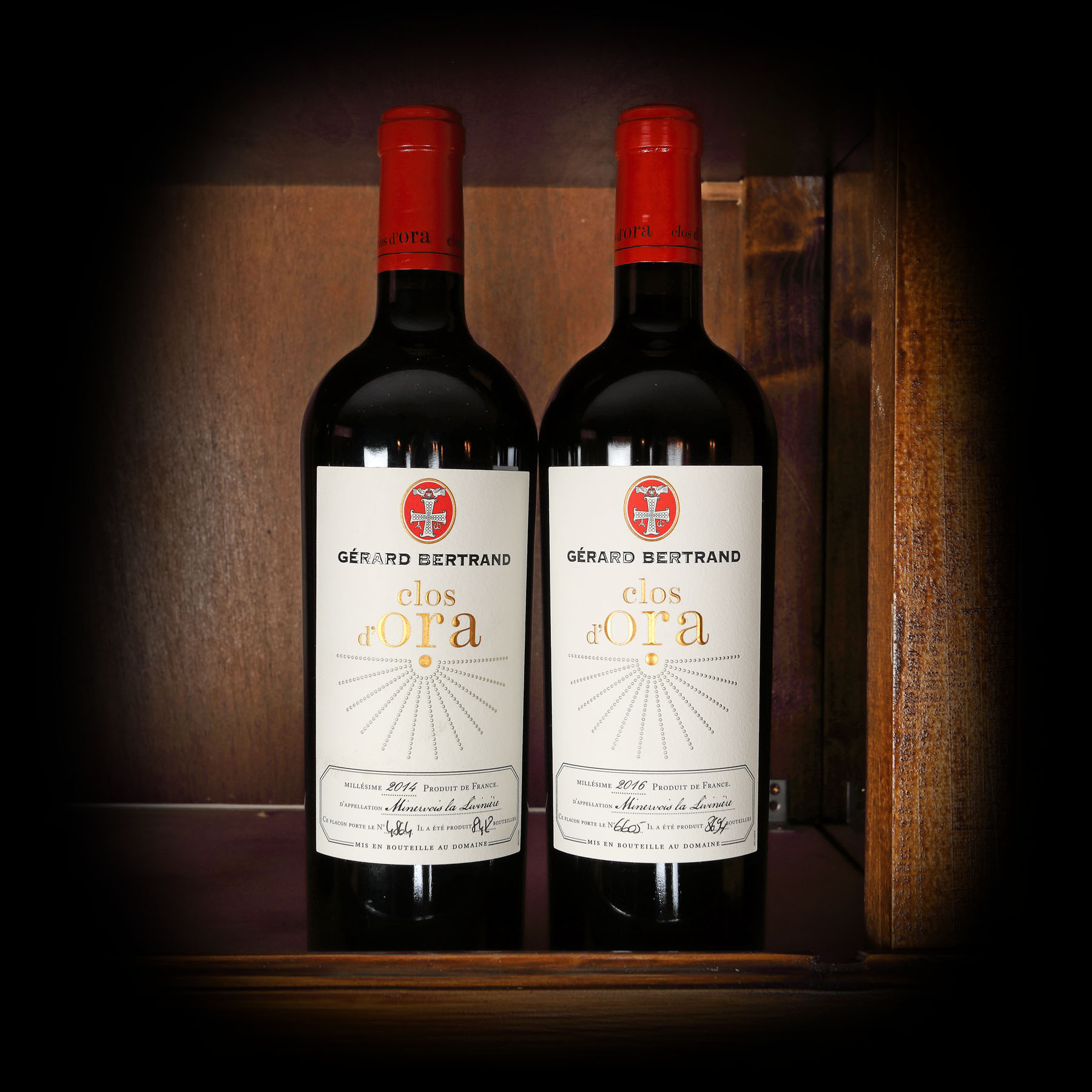 Lot de vinuri Clos D'Ora, Gérard Bertrand, Minervois, biodinamic, ediții limitate, 2014-2016, 2st x 0,75l