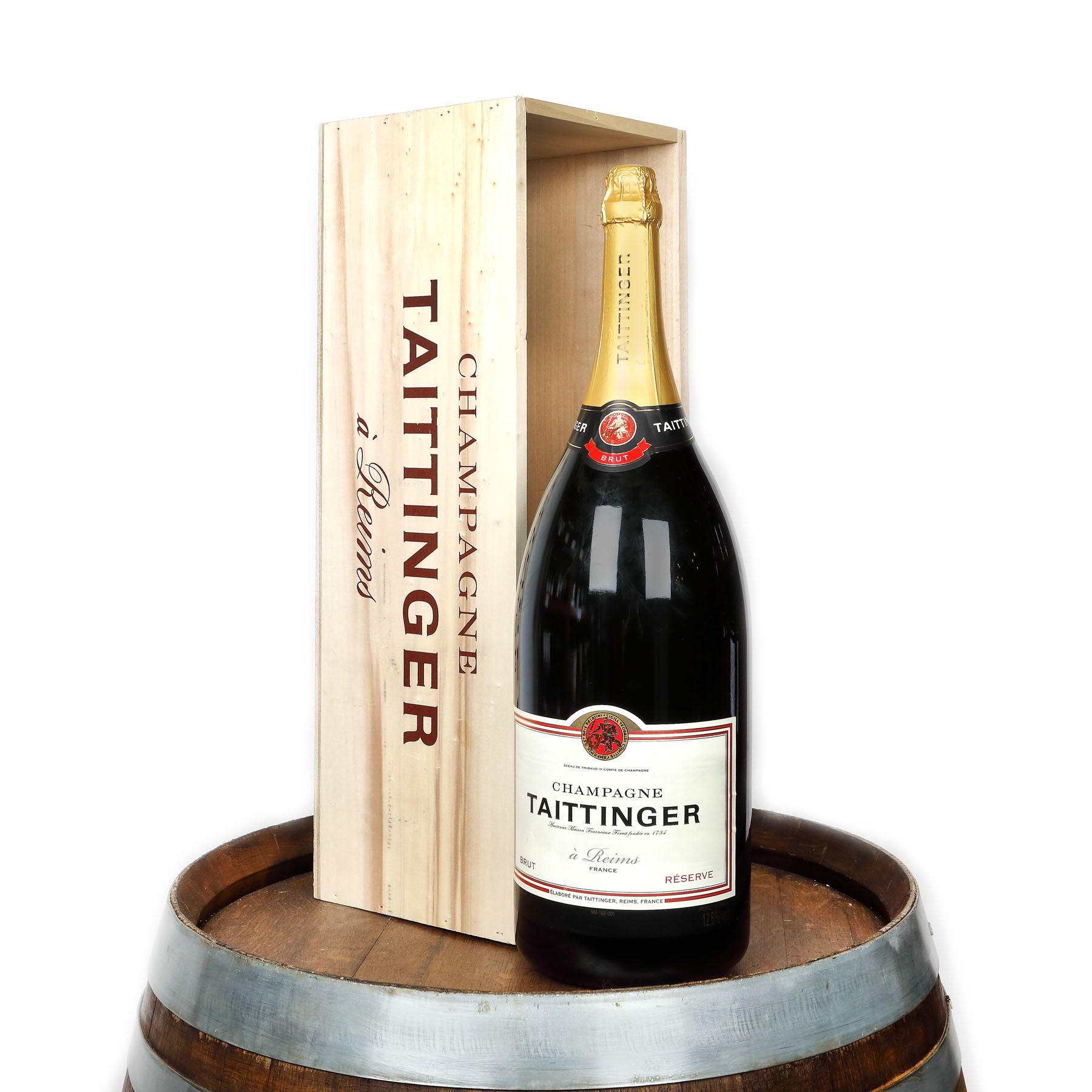 Champagne Taittinger, Brut Réserve, în cutia sa de lemn, 1st x 6l