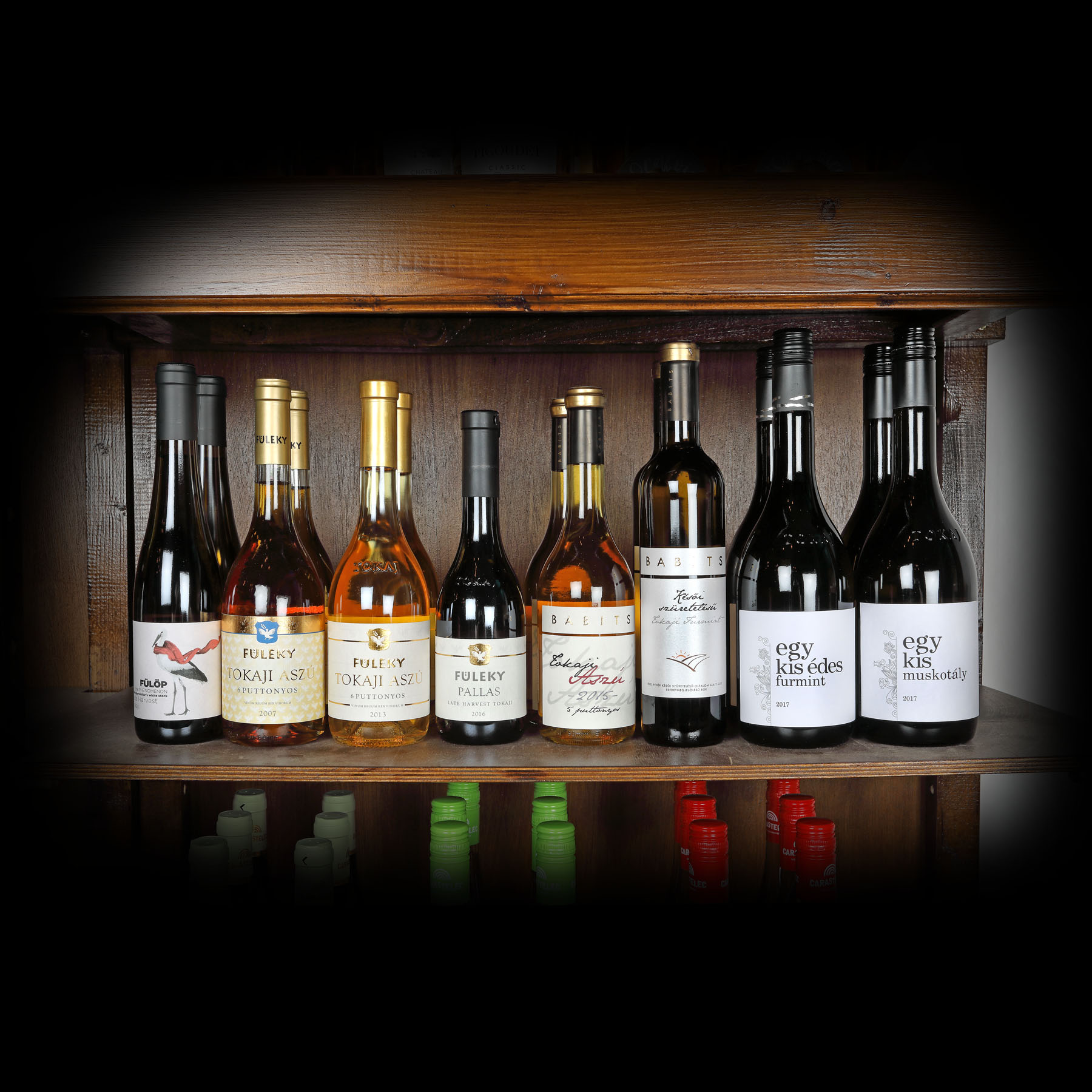 Colecție de 16 vinuri pentru desert, Tokaj, 2007-2017, 4st x 0,75l, 8st x 0,5l, 4st x 0,375l