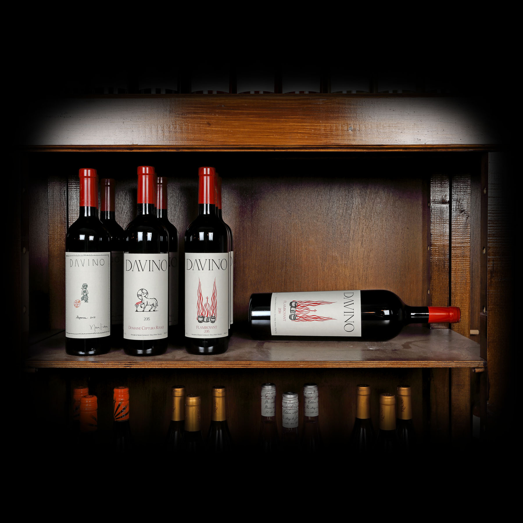Impresionant lot de vinuri Davino Premium Collection, Dealu Mare, 2011-2014, 9st x 0,75l, 1st x 1,5l