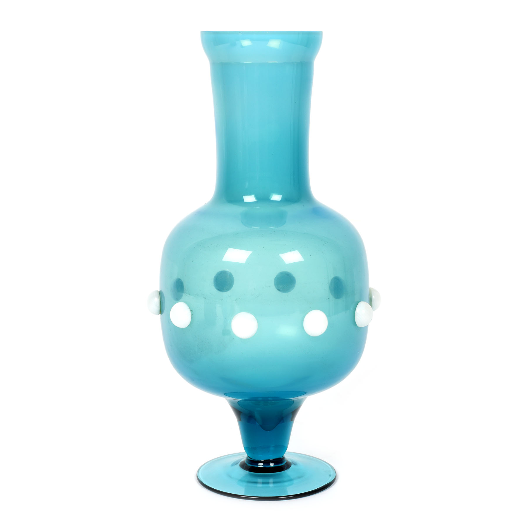 Vas Mid-Century, din sticlă opalescentă