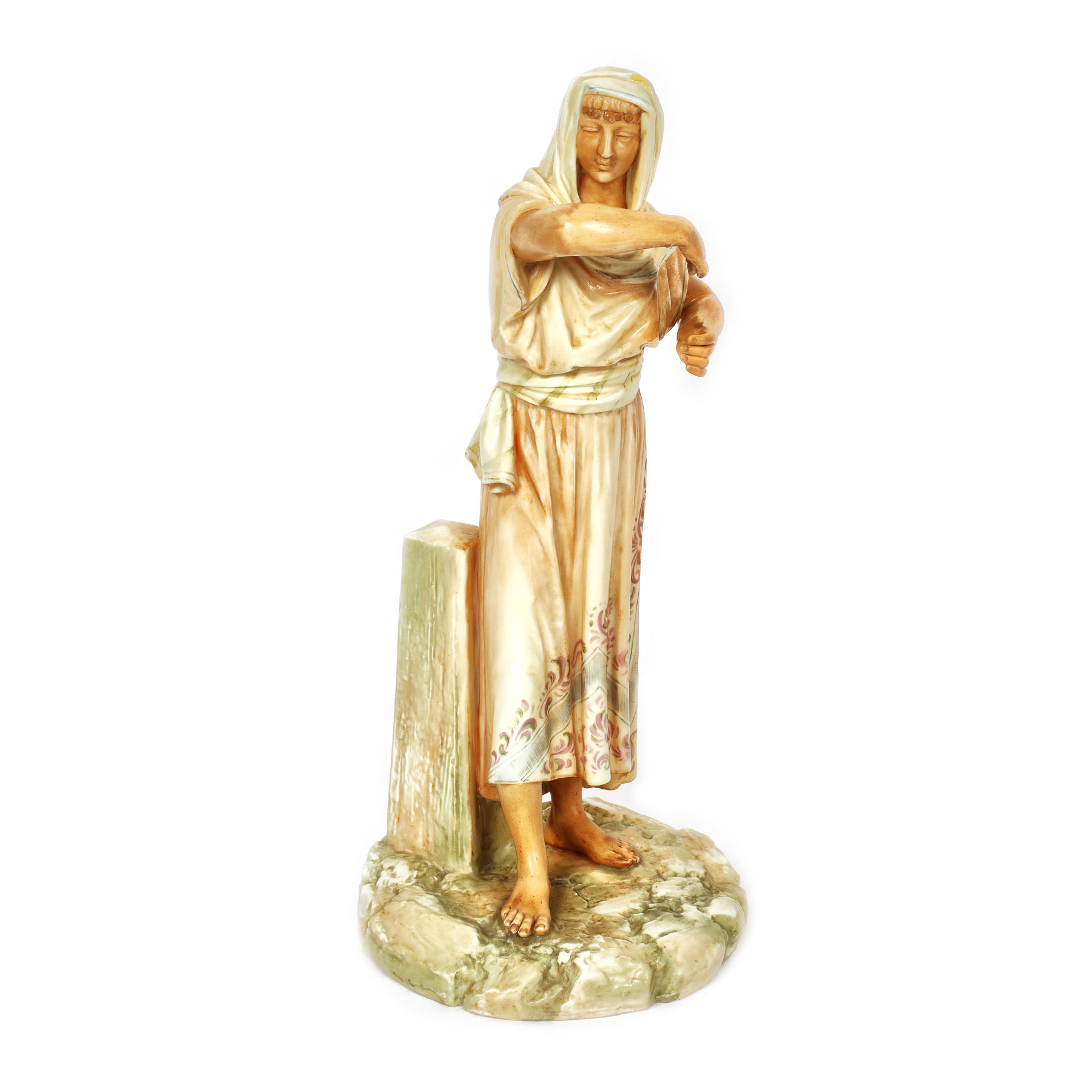 Statuetă decorativă din porțelan, reprezentând o egipteancă