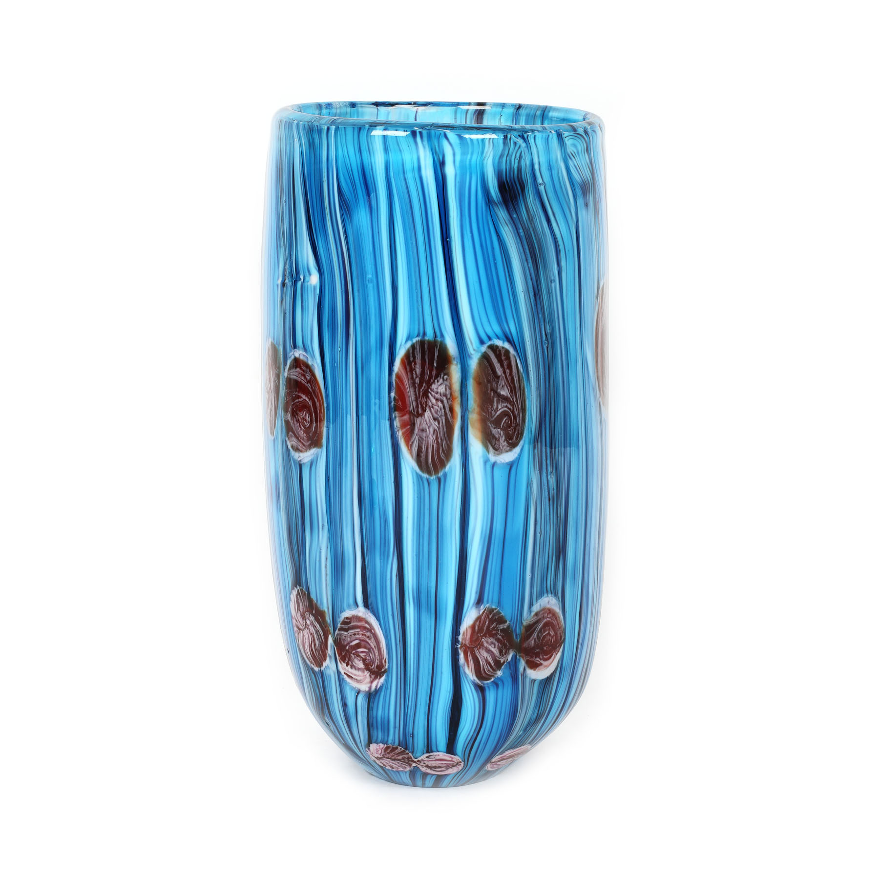 Vas din sticlă Murano, decorat cu motive florale abstractizate