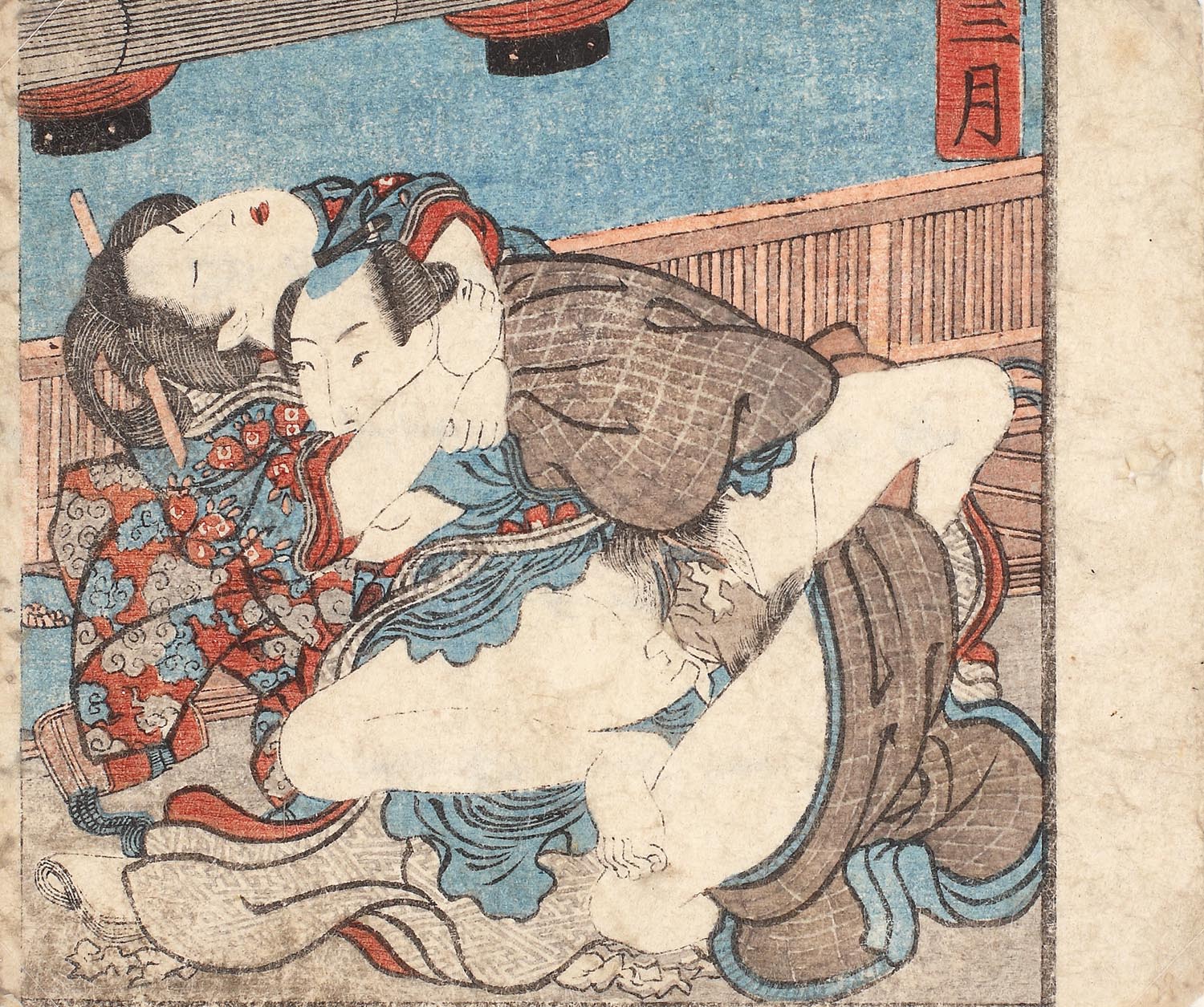 Scenă erotică (Shunga) ”Dragoste în luna martie” 