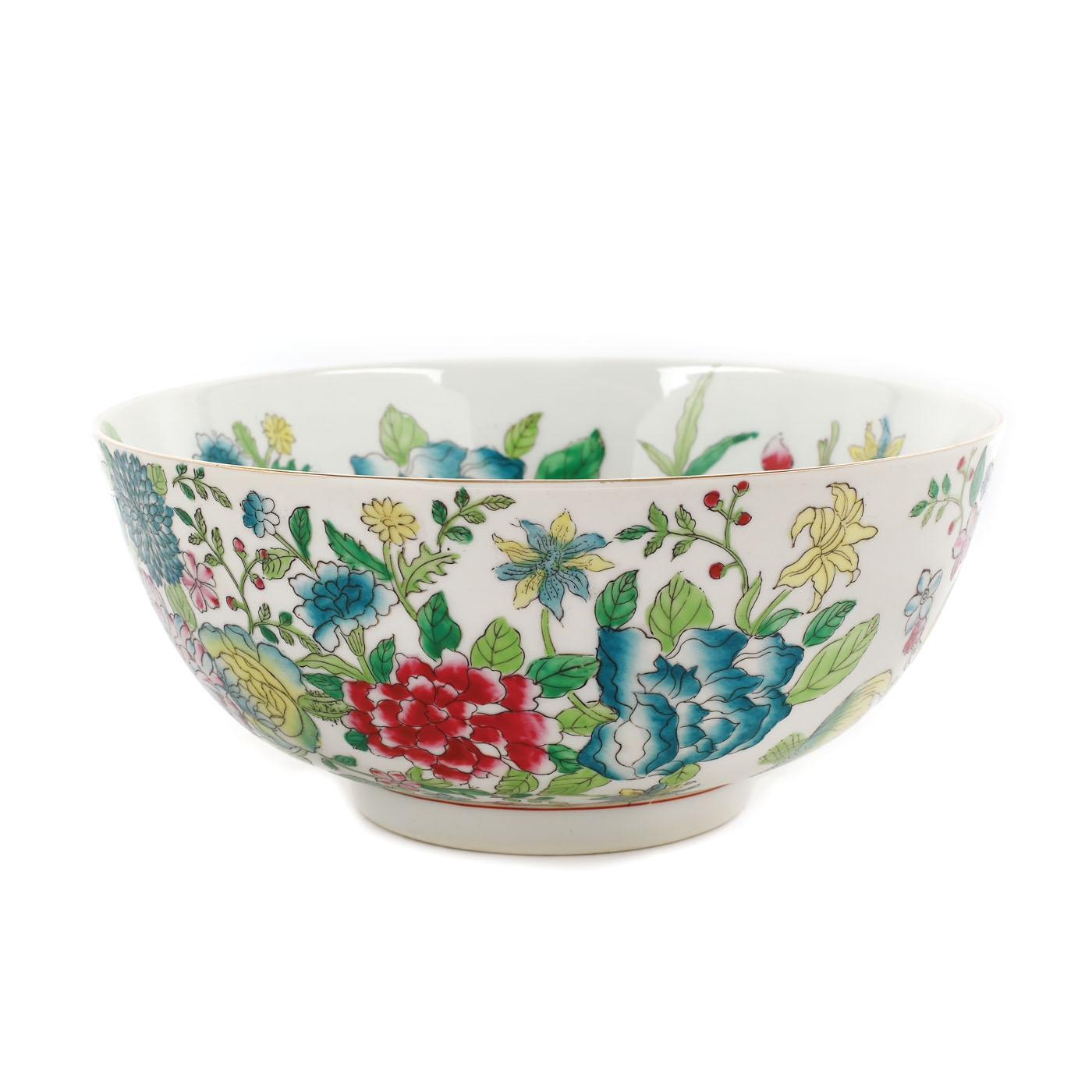 Fructieră decorativă din porțelan pictat, decorată cu motivul ”Flori de mai”, perioada dinastiei Qing, China, sec. XIX