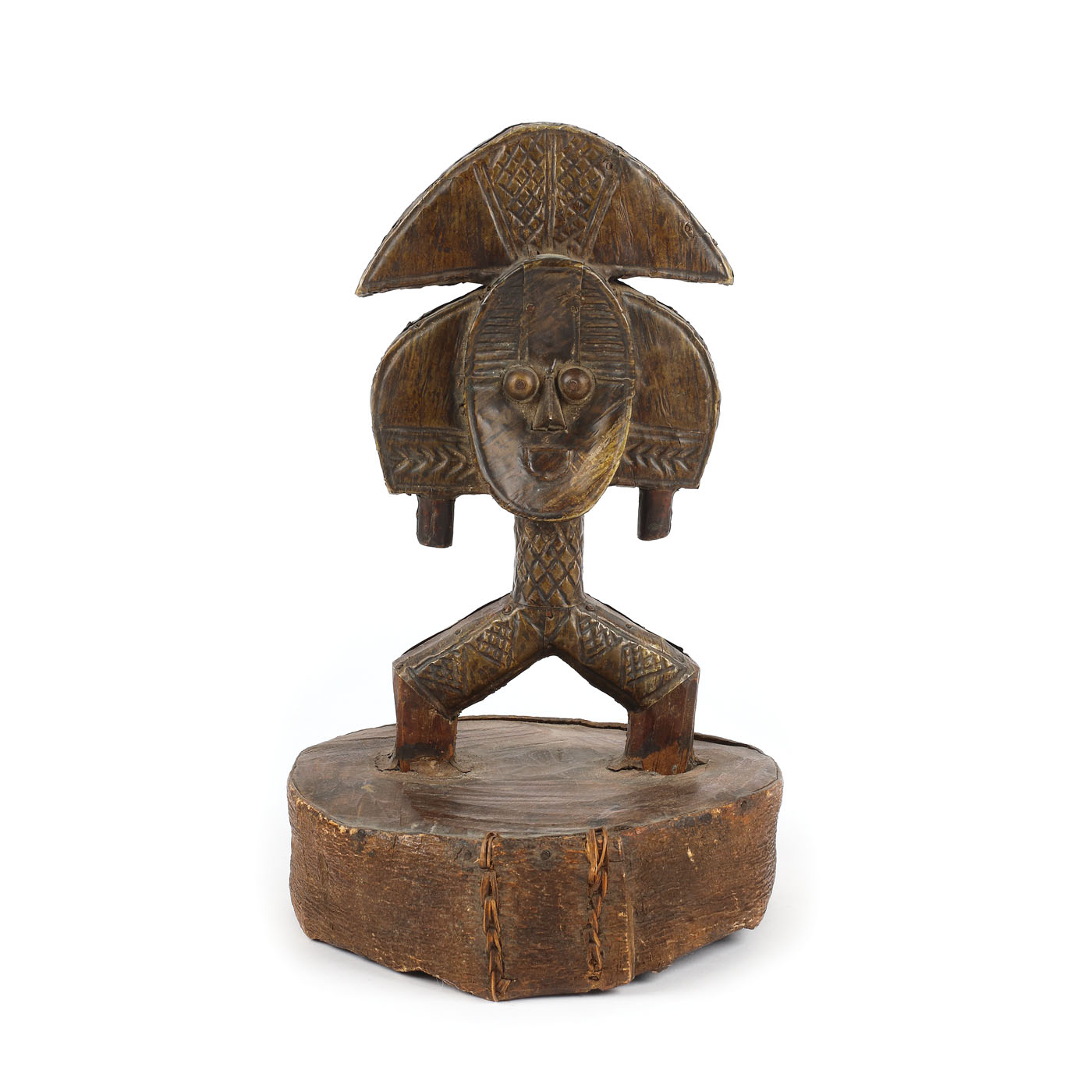 Statuetă africană Kota, din lemn, reprezentând o deitate locală, Coasta de Fildeș, cca. 1940