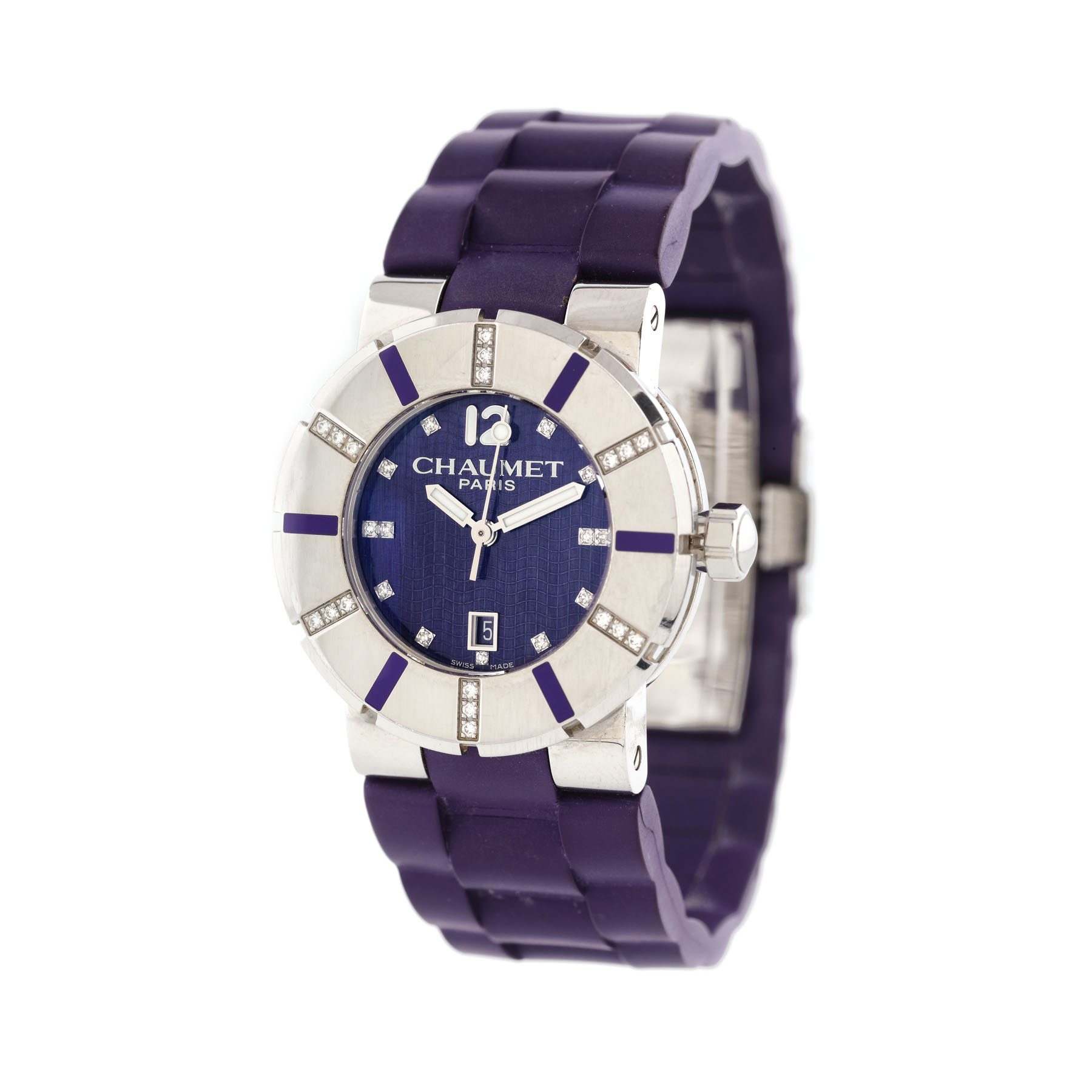 Ceas Chaumet Class One, decorat cu diamante, de mână, de damă
