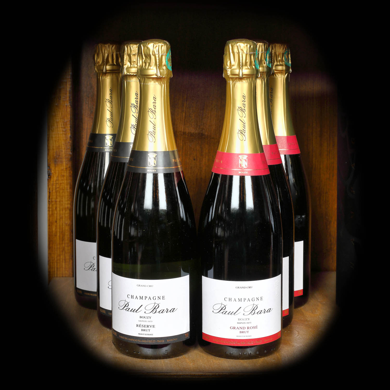 Lot de champagne Paul Bara, Cuveé Reserve Brut Grand Cru și Grand Rosé Brut Grand Cru, NV, 6st x 0,75l
