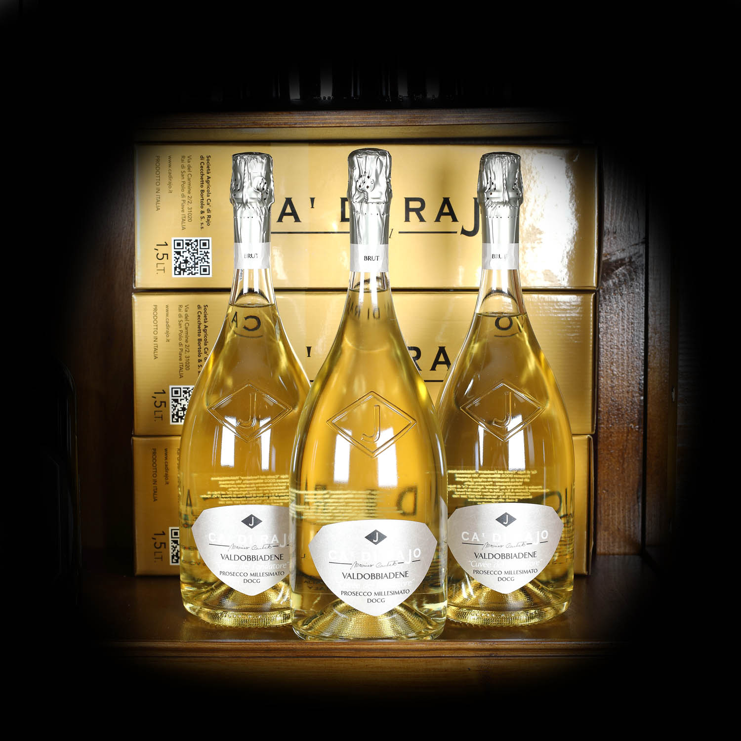 Lot de Prosecco Millesimato Ca di Rajo Magnum, Cuvee del Fondatore, DOCG Veneto, 2018, 3st x 1,5l