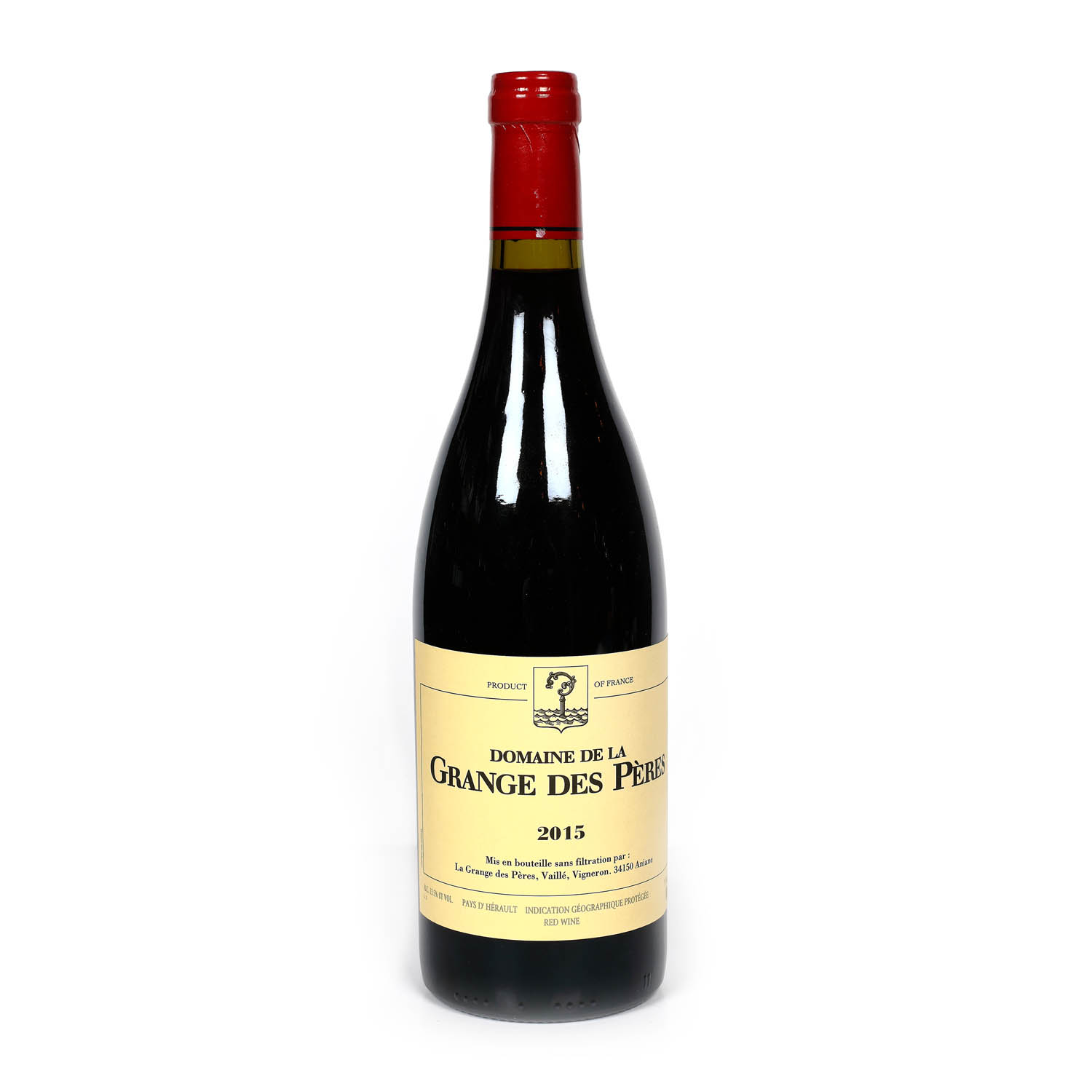 Lot de vin roșu semnat Granges des Pére, Pays de l'Herault, Franța, 2015, 1st x 0,75l 