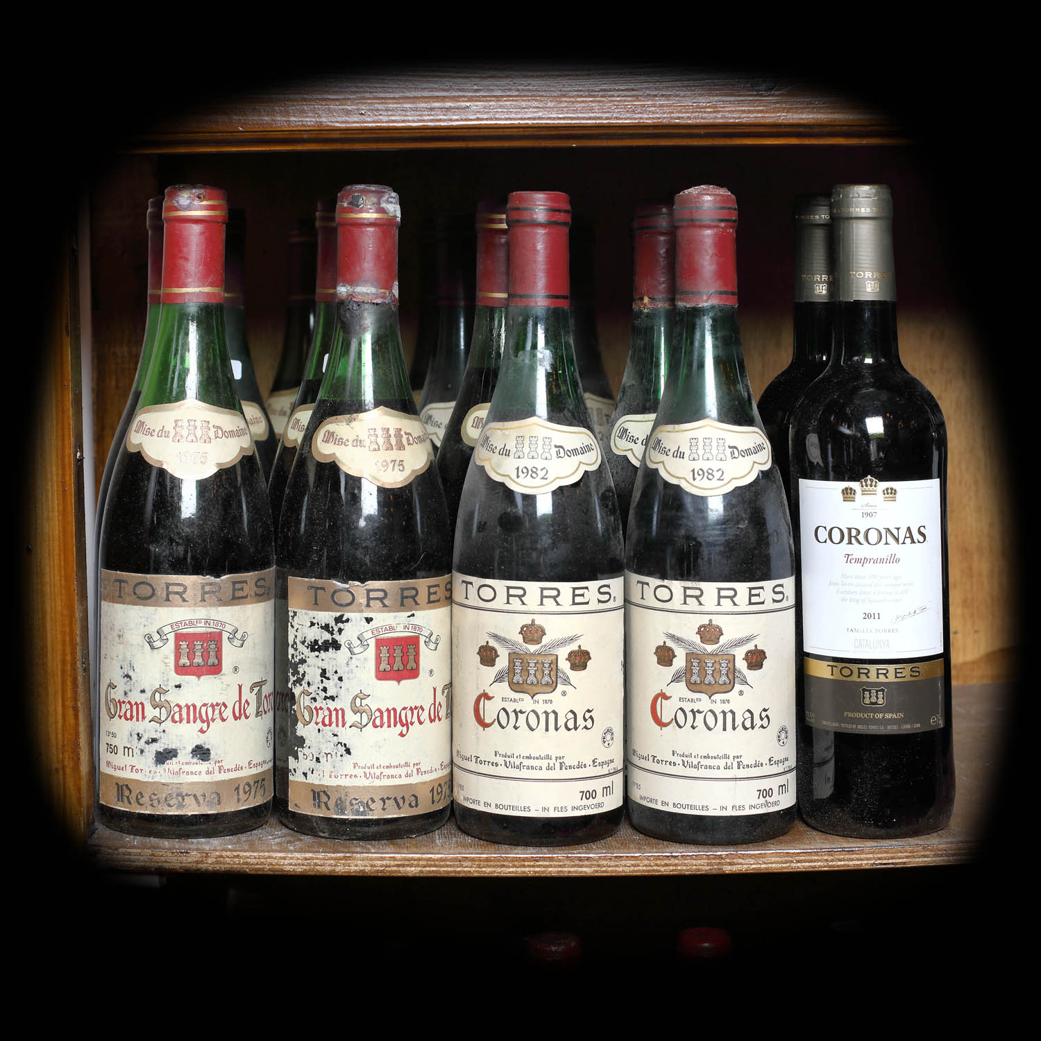 Lot de vinuri Bodegas Torres, Penedés, Spania, 1975-2011, 19st x 0,75l