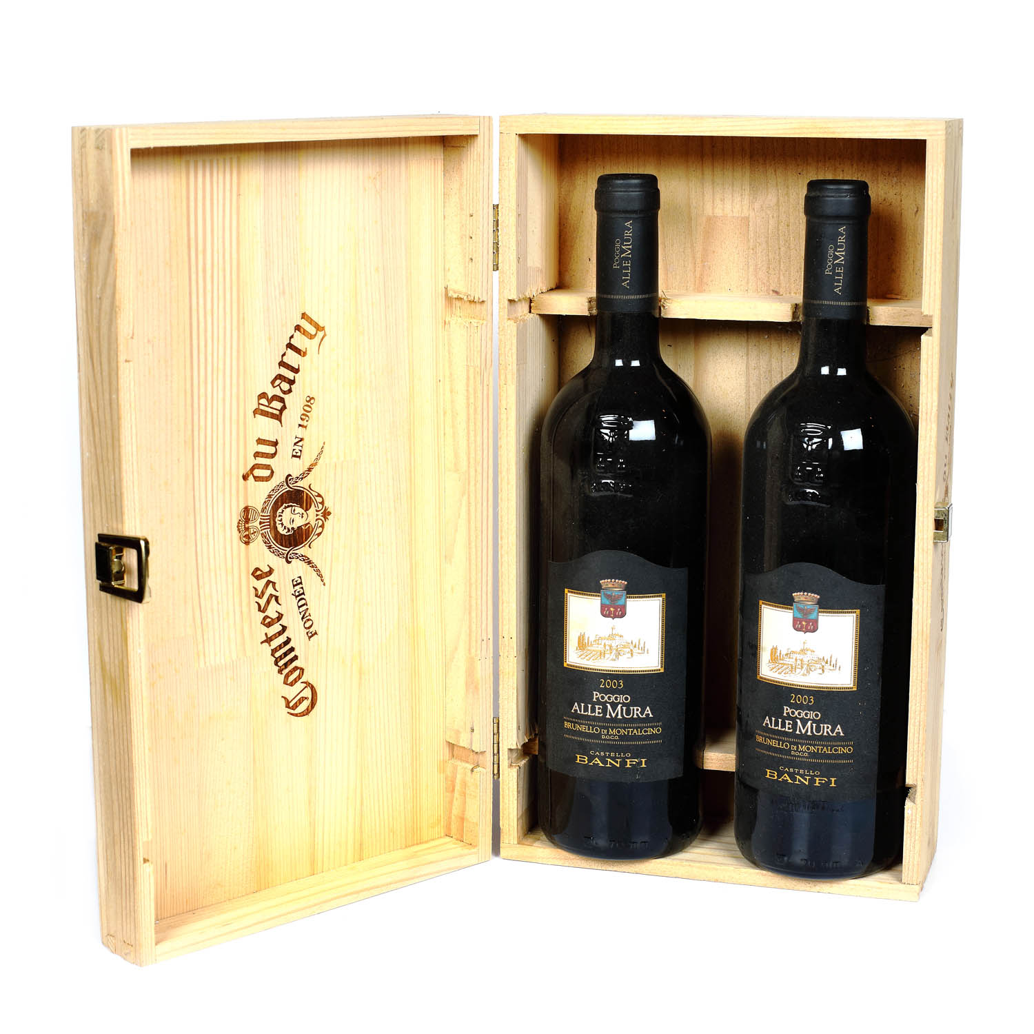 Lot de vinuri Brunello di Montalcino, Poggio Alle Mura, Castello Banfi, 2003, 2st x 0,75l 