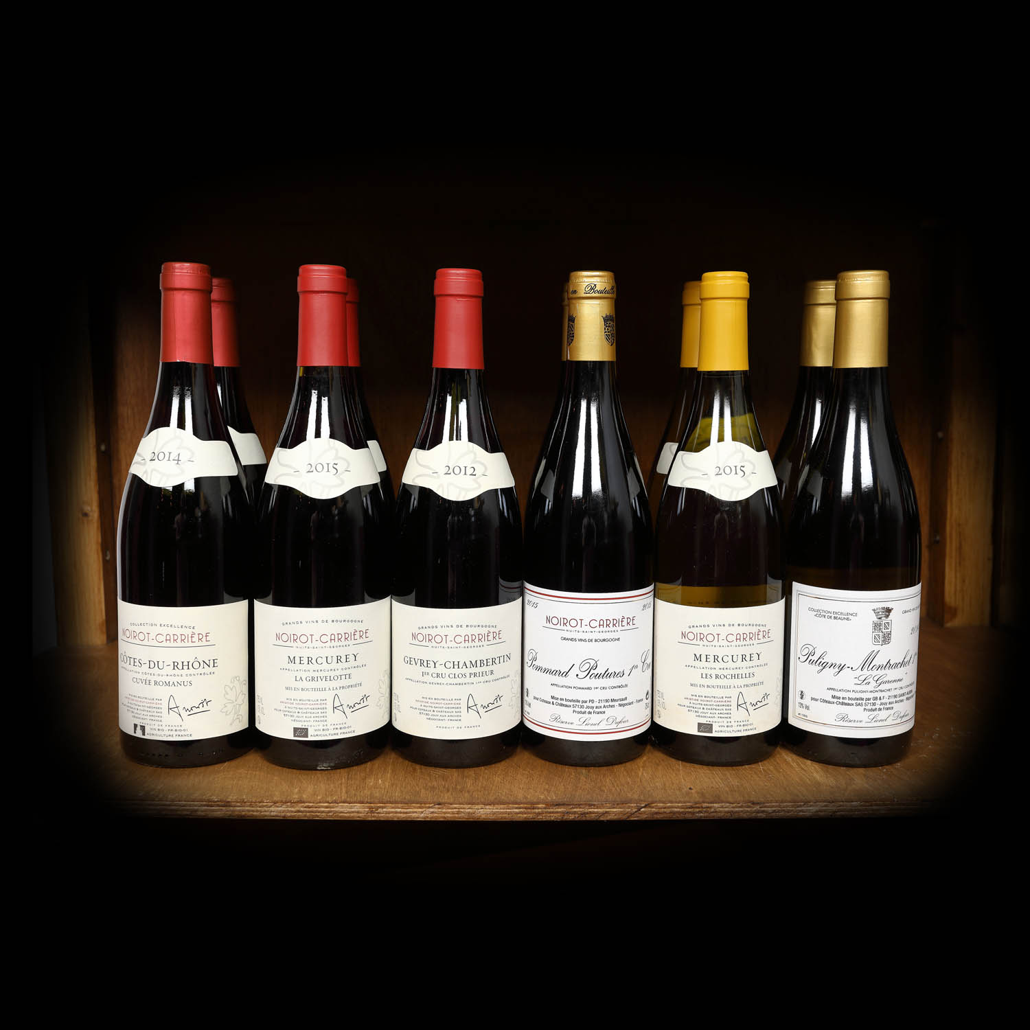 Lot de vinuri Noirot Carrière, Premier Cru, Burgundy, 2012-2015, 12st x 0,75l