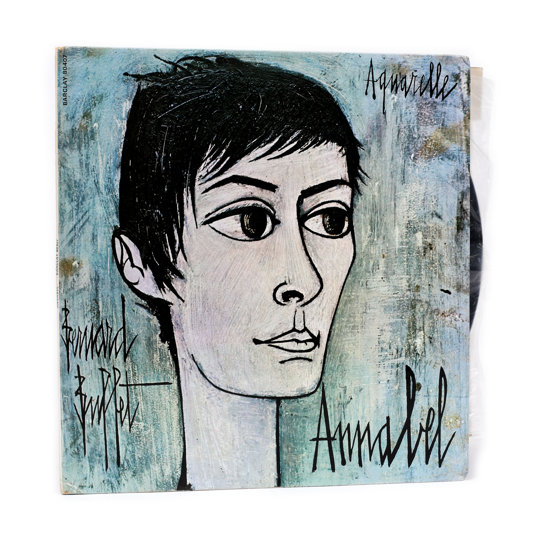 Annabel Buffet, Aquarelle, vinyl, cover designed by Bernard Buffet, France, 1969, with the painter's signature and dedication