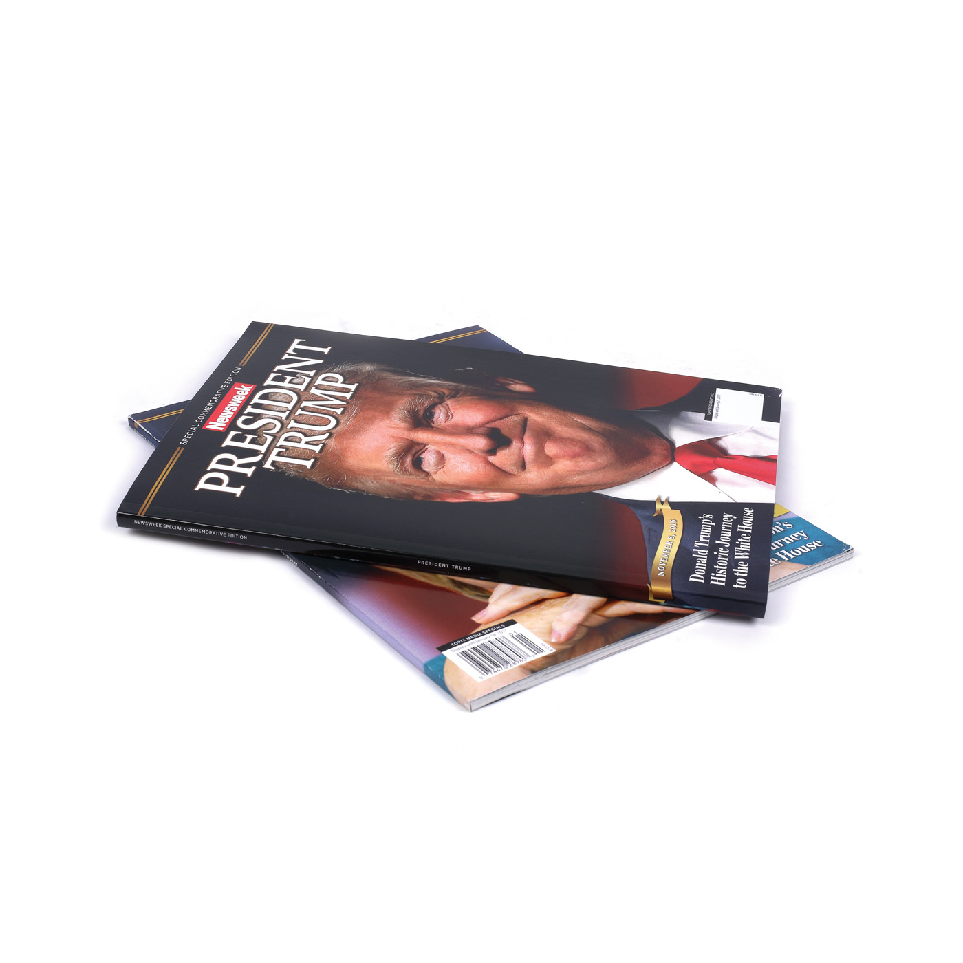 Newsweek Issues of November 2016, both made to celebrate the new president of S.U.A - the one with Hillary Clinton was published by mistake and withdrawn, 8th of November 2016