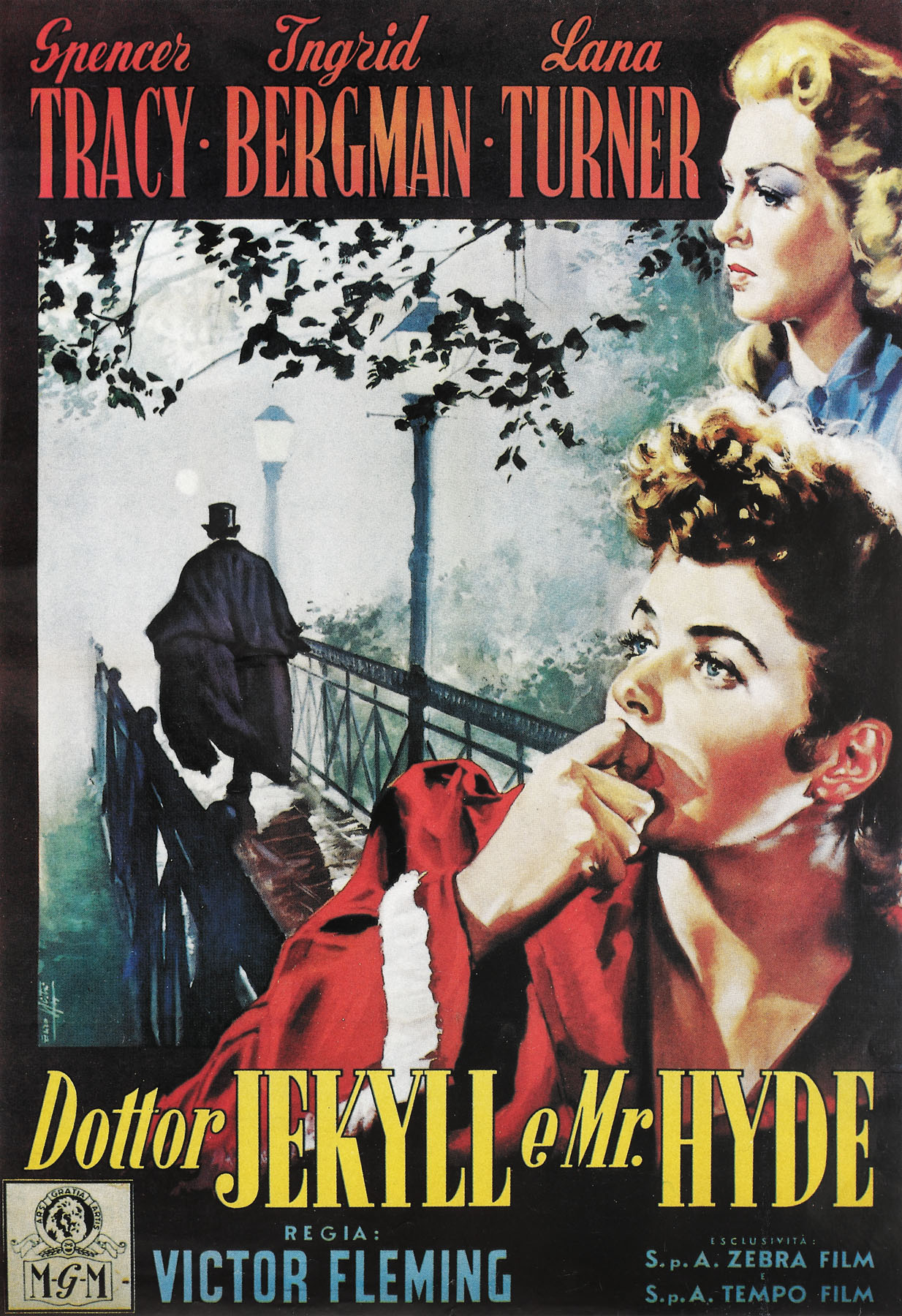 50's Italian movie poster for "Doctor Jekyll & Mr. Hyde", directed by Rouben Mamoulian, 1931