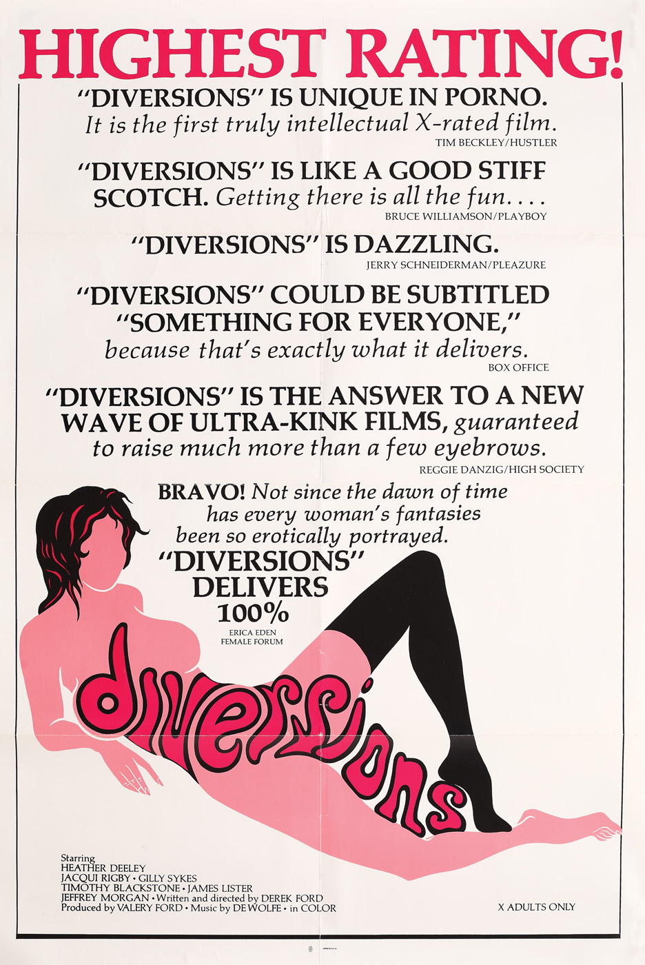 Movie poster for "Diversions", 1976