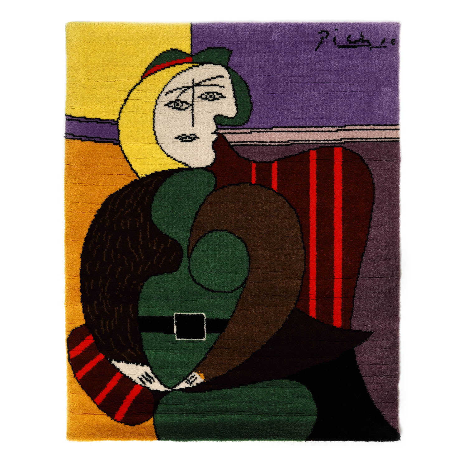 ”Femme assise dans un fauteuil rouge” - tapiserie după o lucrare de Pablo Picasso