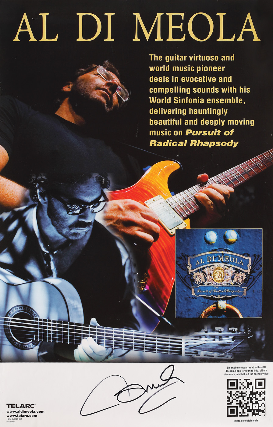 Al Di Meola, Pursuit of Radical Rhapsody - concert poster, ca. 2011, signed by the artist