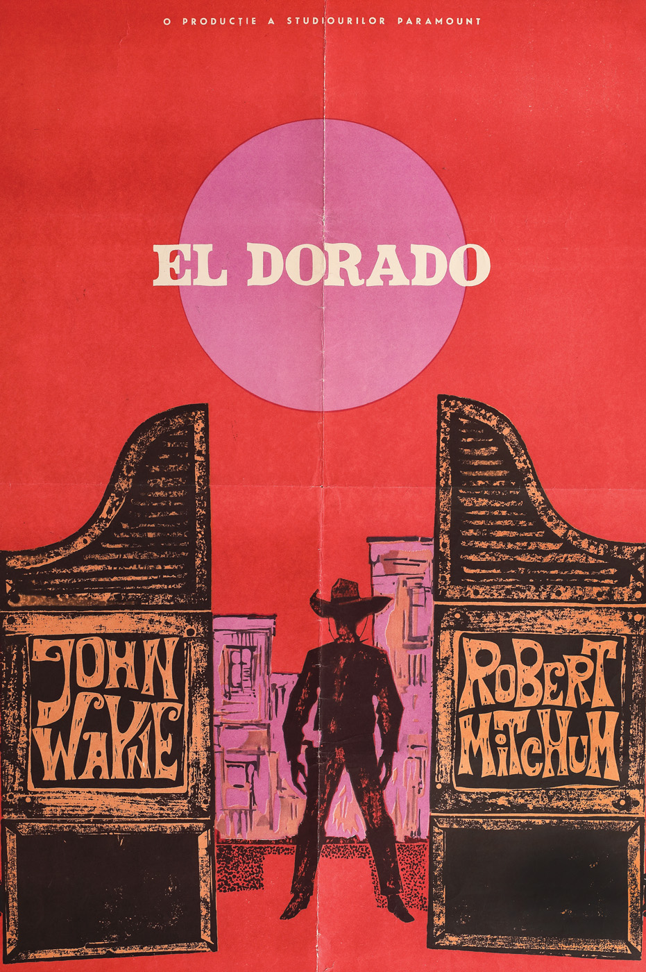 Movie poster for "El Dorado", with John Wayne and Robert Mitchum, directed by Howard Hawks, 1967