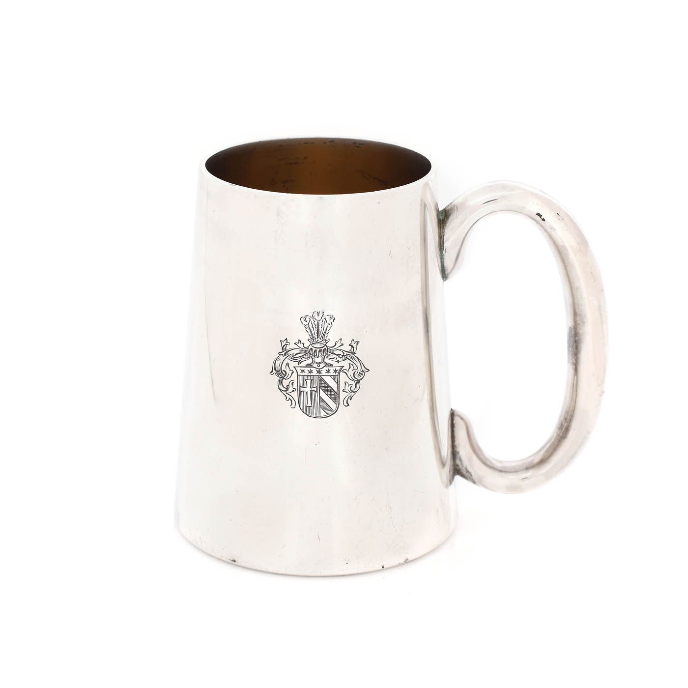 Cană din argint, gravată cu scut heraldic, cca. 1900
