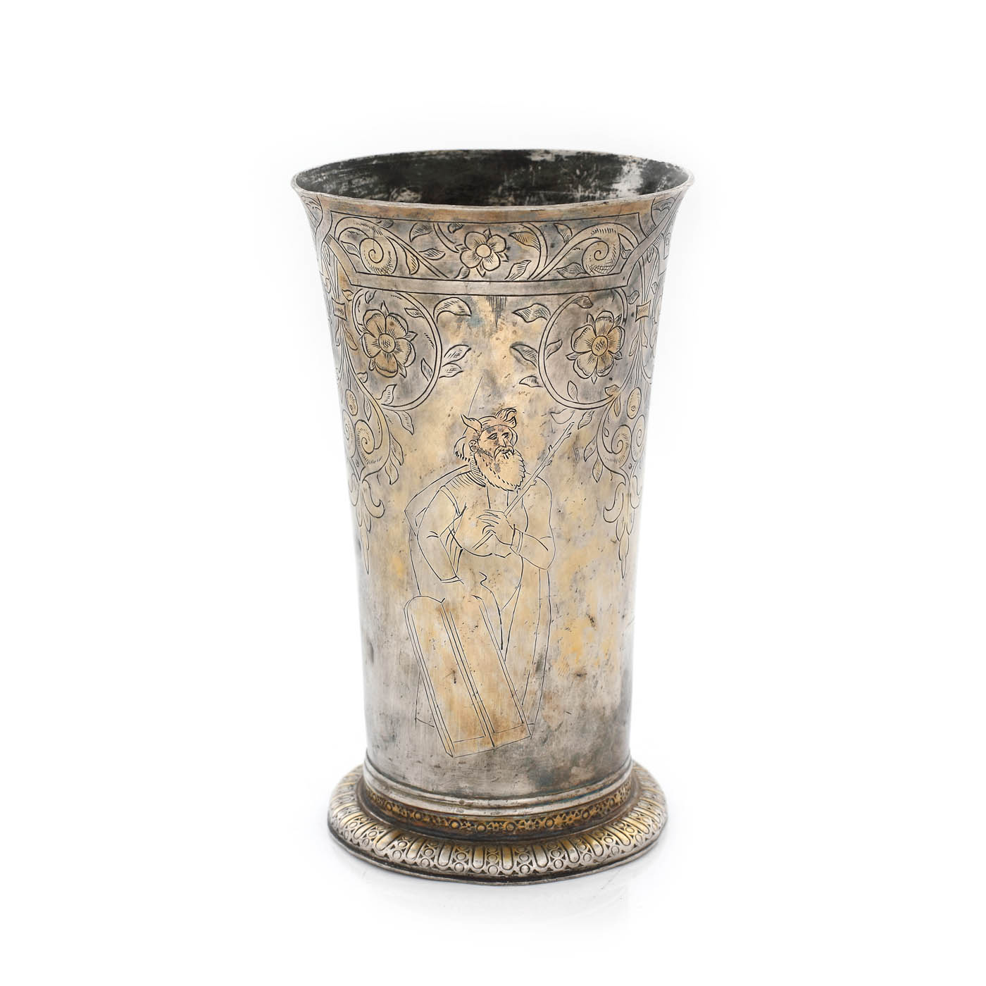 Pahar din argint, decorat cu scena biblică tablele lui Moise, posibil sec. XVIII