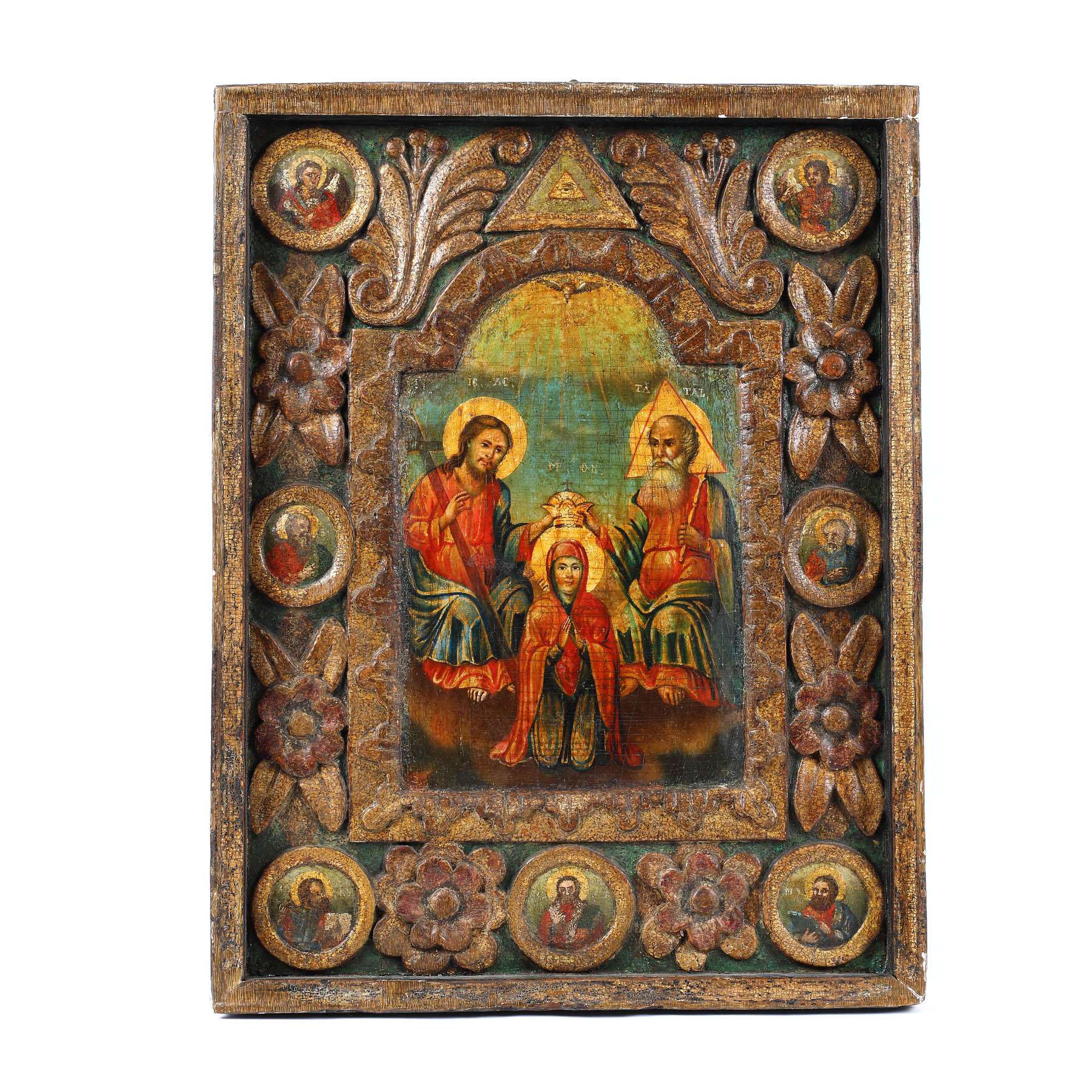 "The Holy Trinity and the Coronation of Virgin Mary", Romanian School