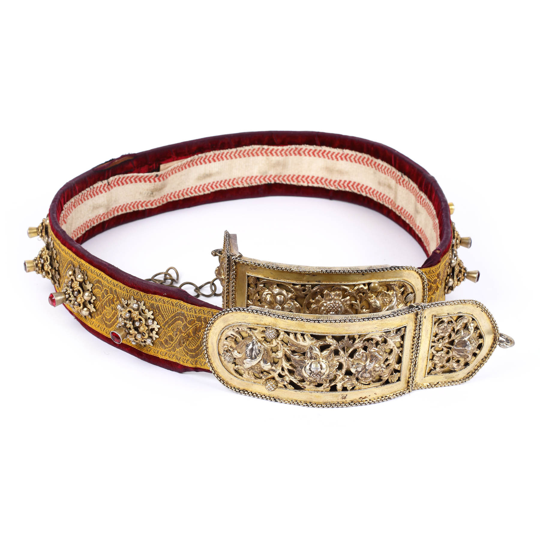 Transylvanian Saxon Cordon, decorated with Brancovenesc style motifs, artisan Eduard Schnell, Bra?ov, Romania, ca. 1848, extremely rare, collector's piece