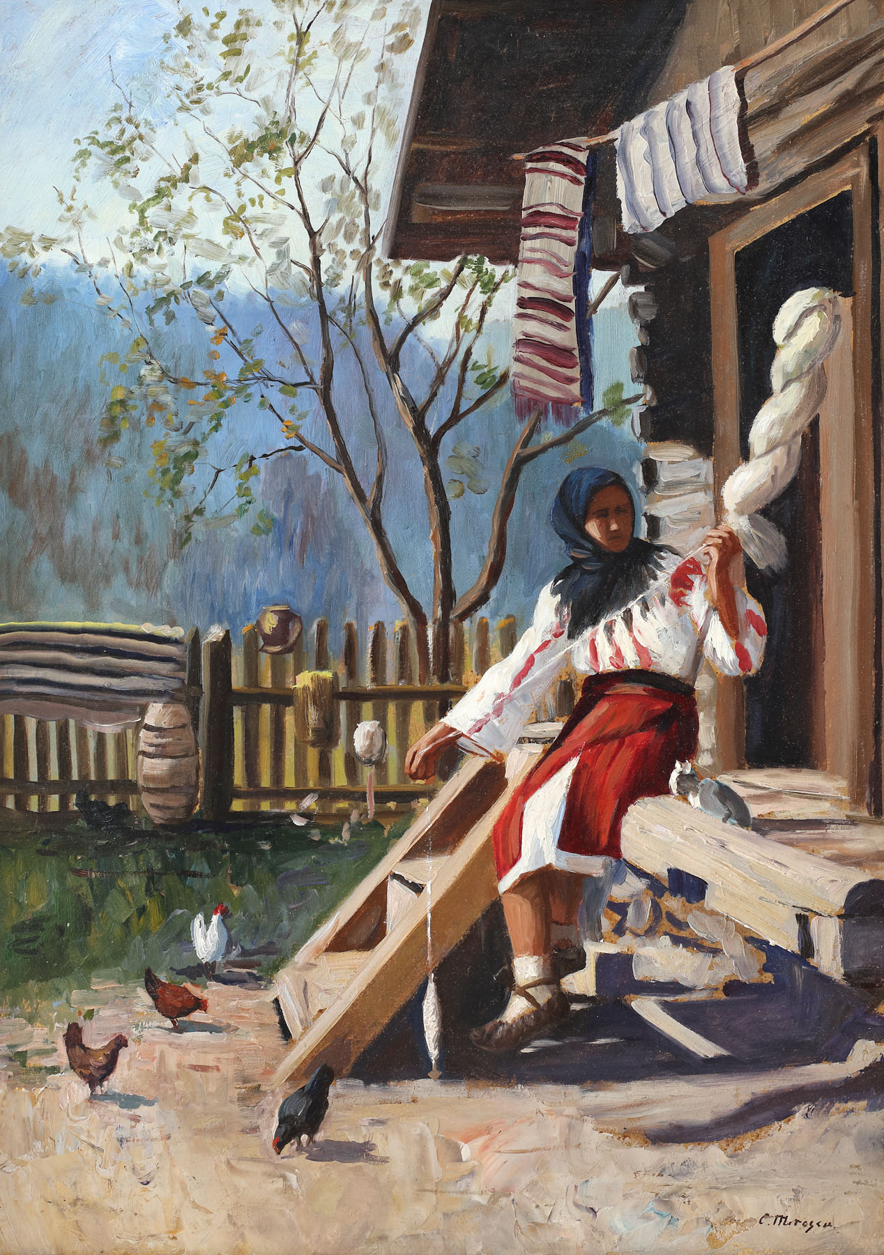 On the porch