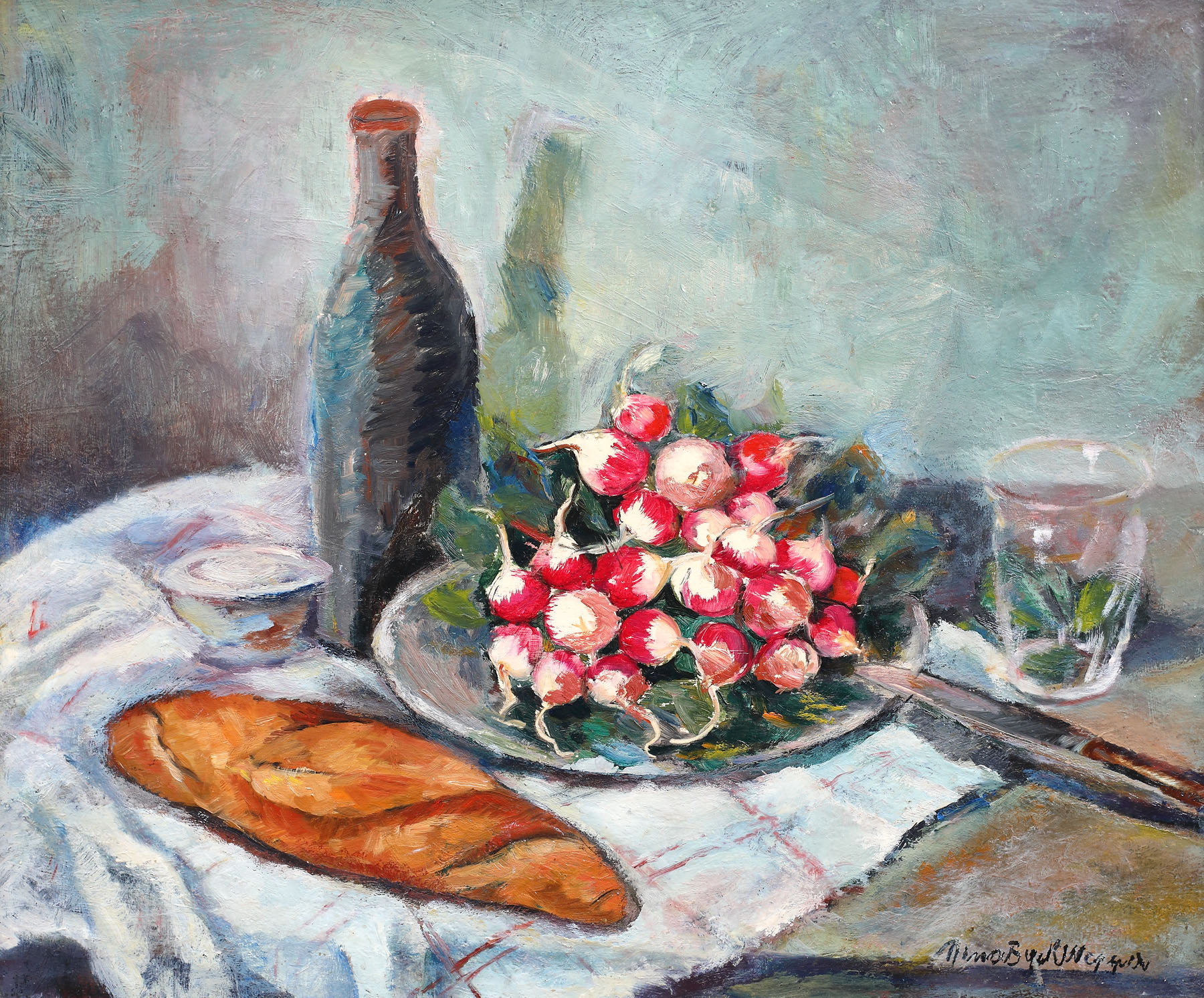 Still life with radish and bread
