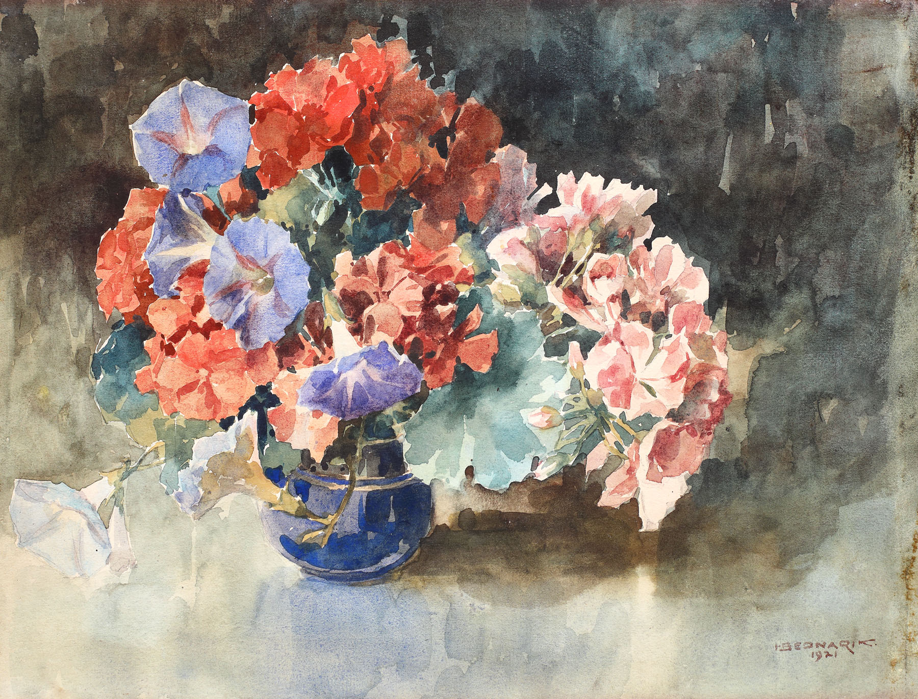 Hydrangea and Petunia