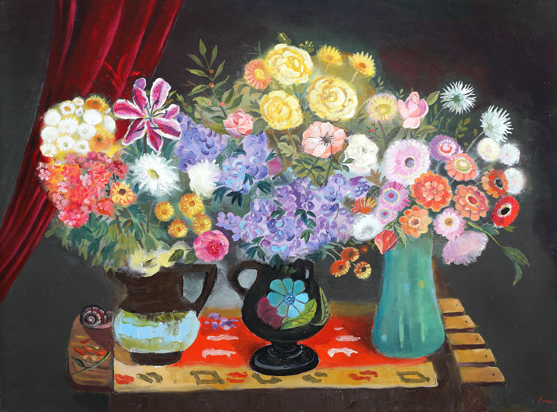 Three flower pots