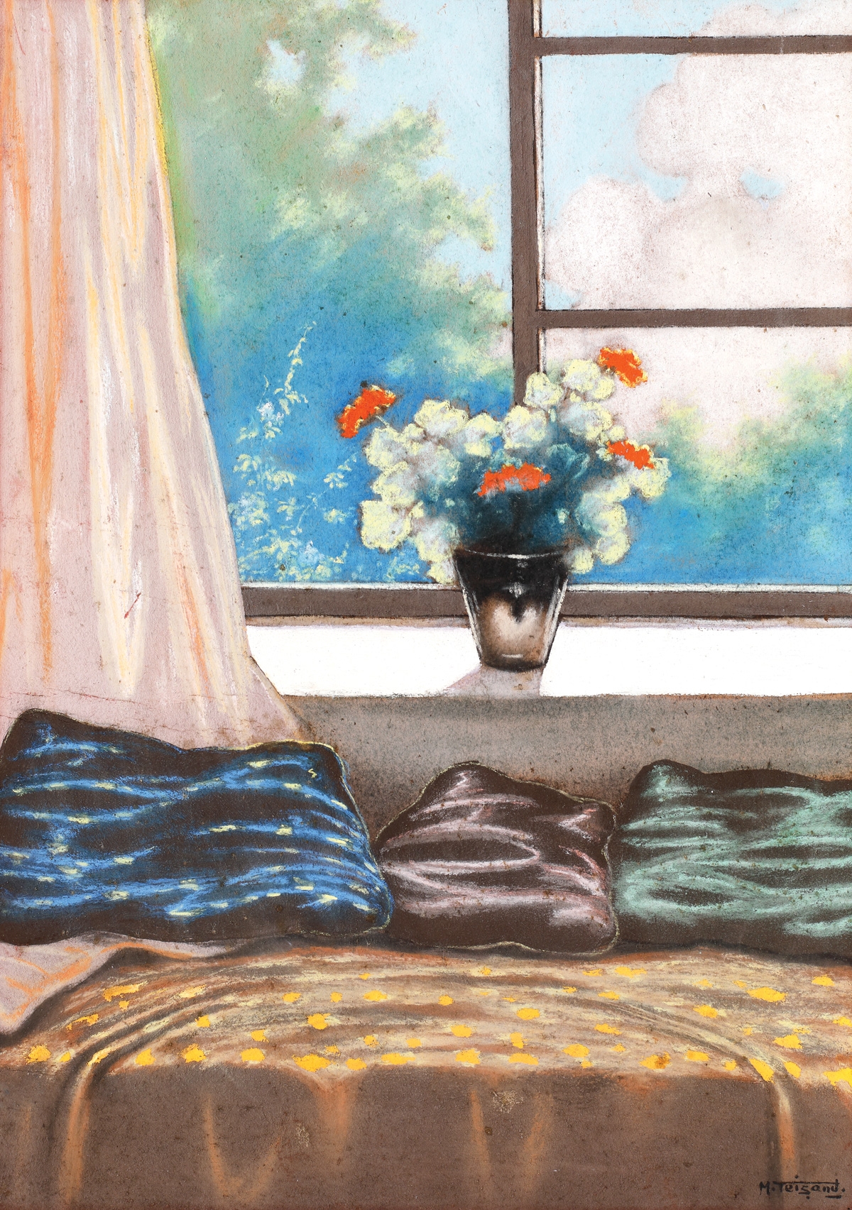 Geraniums on the windowsill