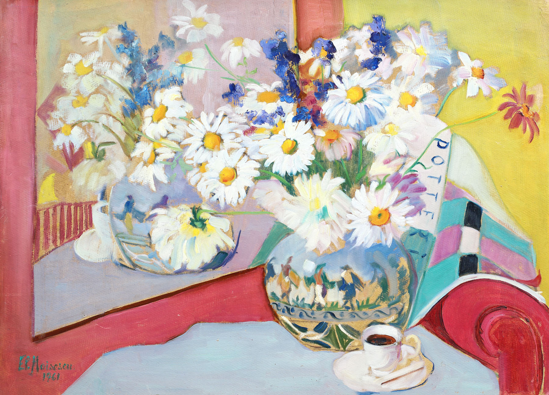 Still life with flower and coffee cup