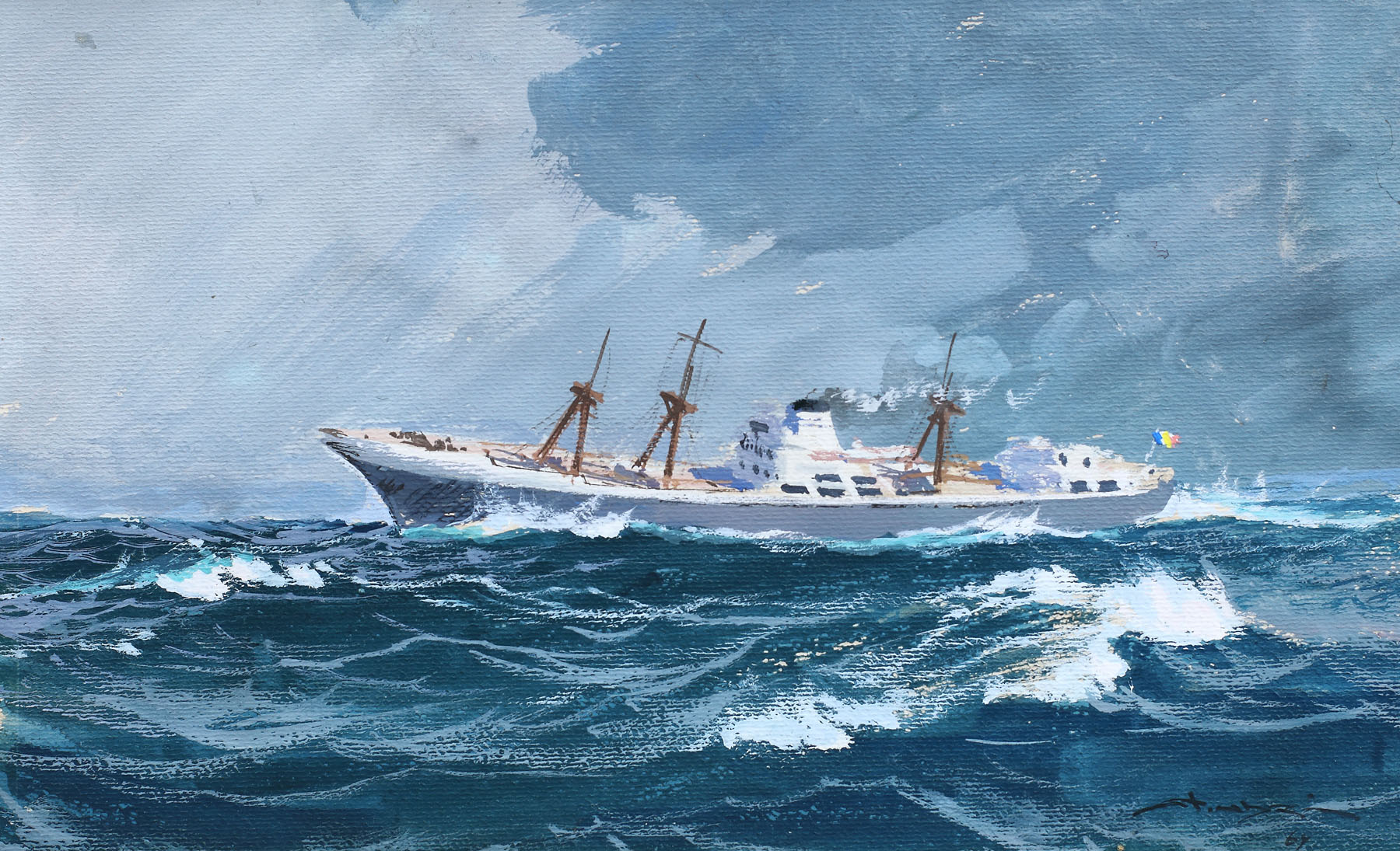 Steamboat at sea