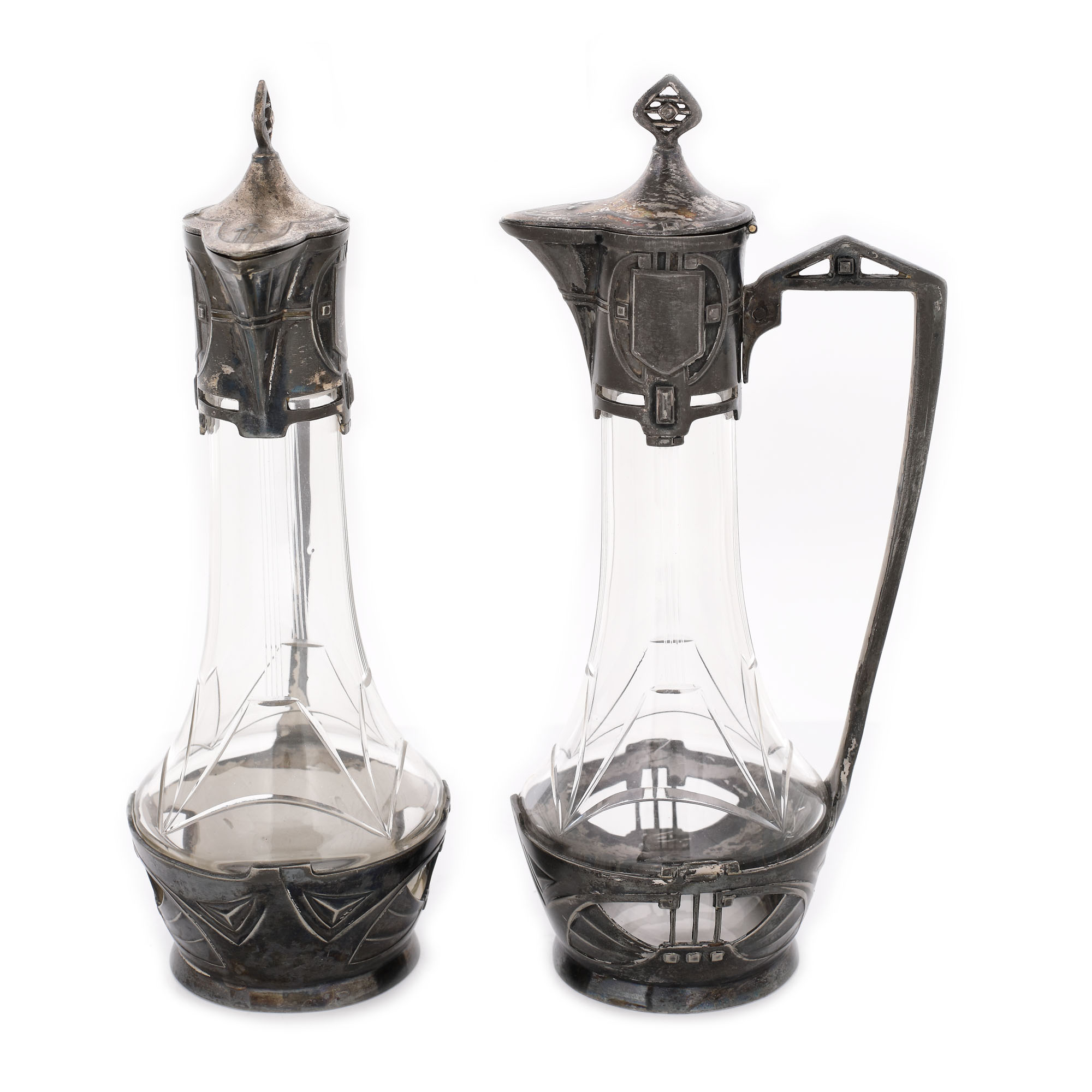 Pereche de carafe WMF, în stil Sezession, cca. 1910
