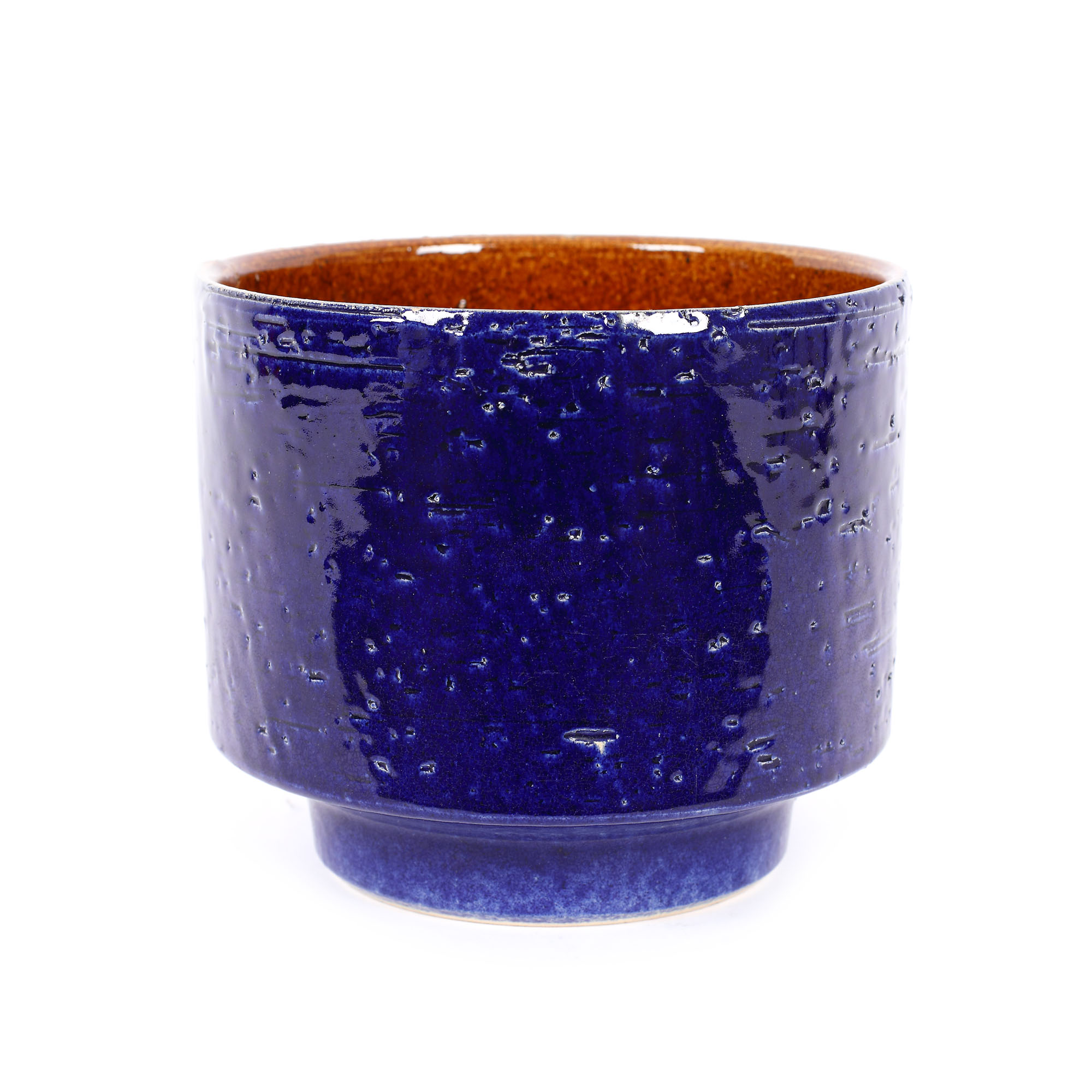 Vas cache-pot, din ceramică glazurată, provine din colecția Jean-Philippe Guilbert